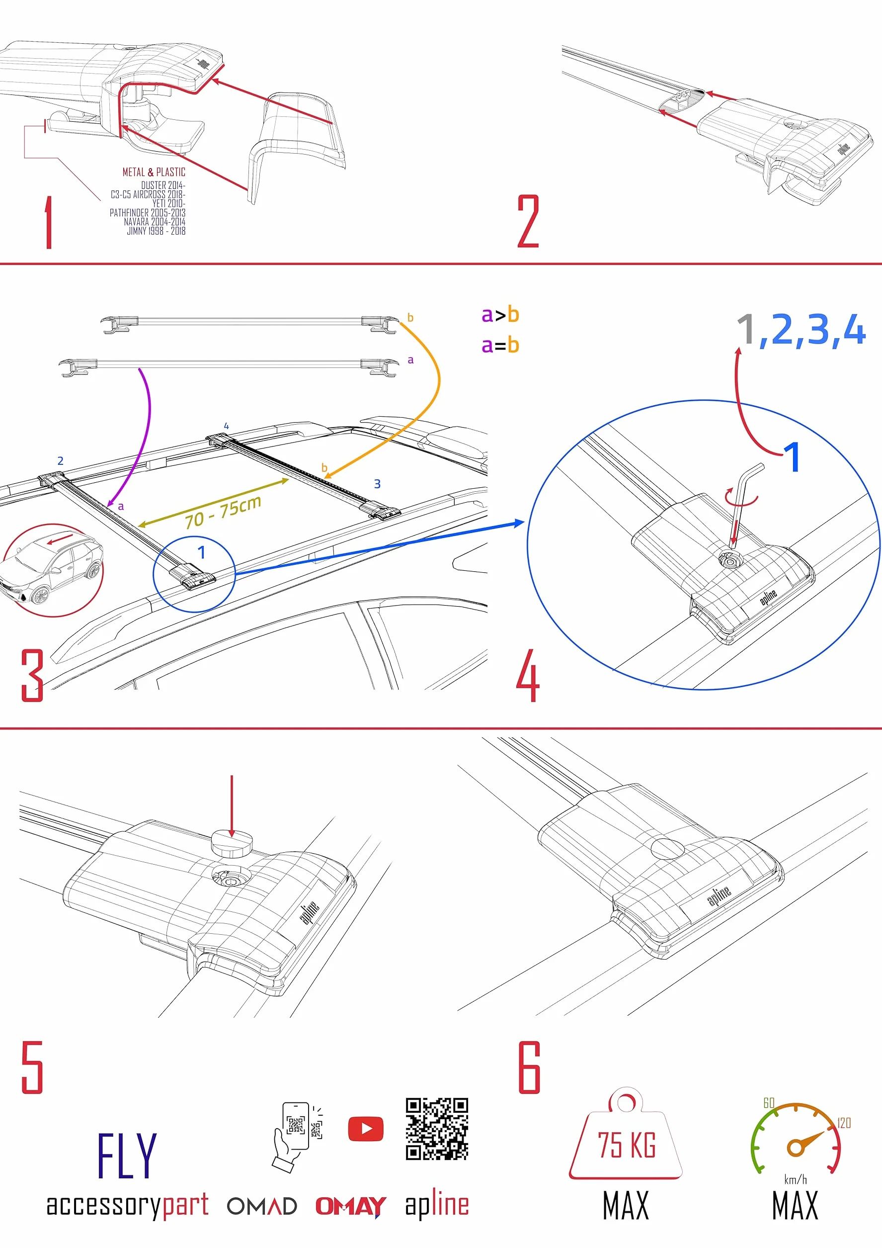 Bagażnik dachowy kompatybilny z Volkswagen Golf 7 SPORTSVAN 2014-2020, model Fly, 3 bary, szary