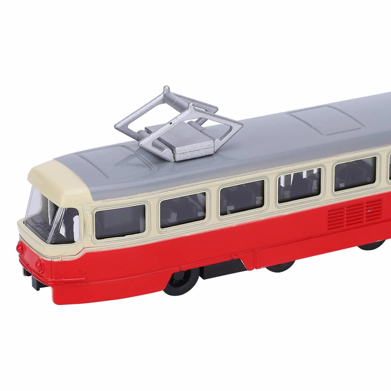 Zabawka samochodowa dla dzieci, zabawka samochodowa, model ze stopu światła i dźwięku, wspaniałe opakowanie pudełkowe, nadaje się do kolekcji, prezentów (klasyczny tramwaj czerwony)