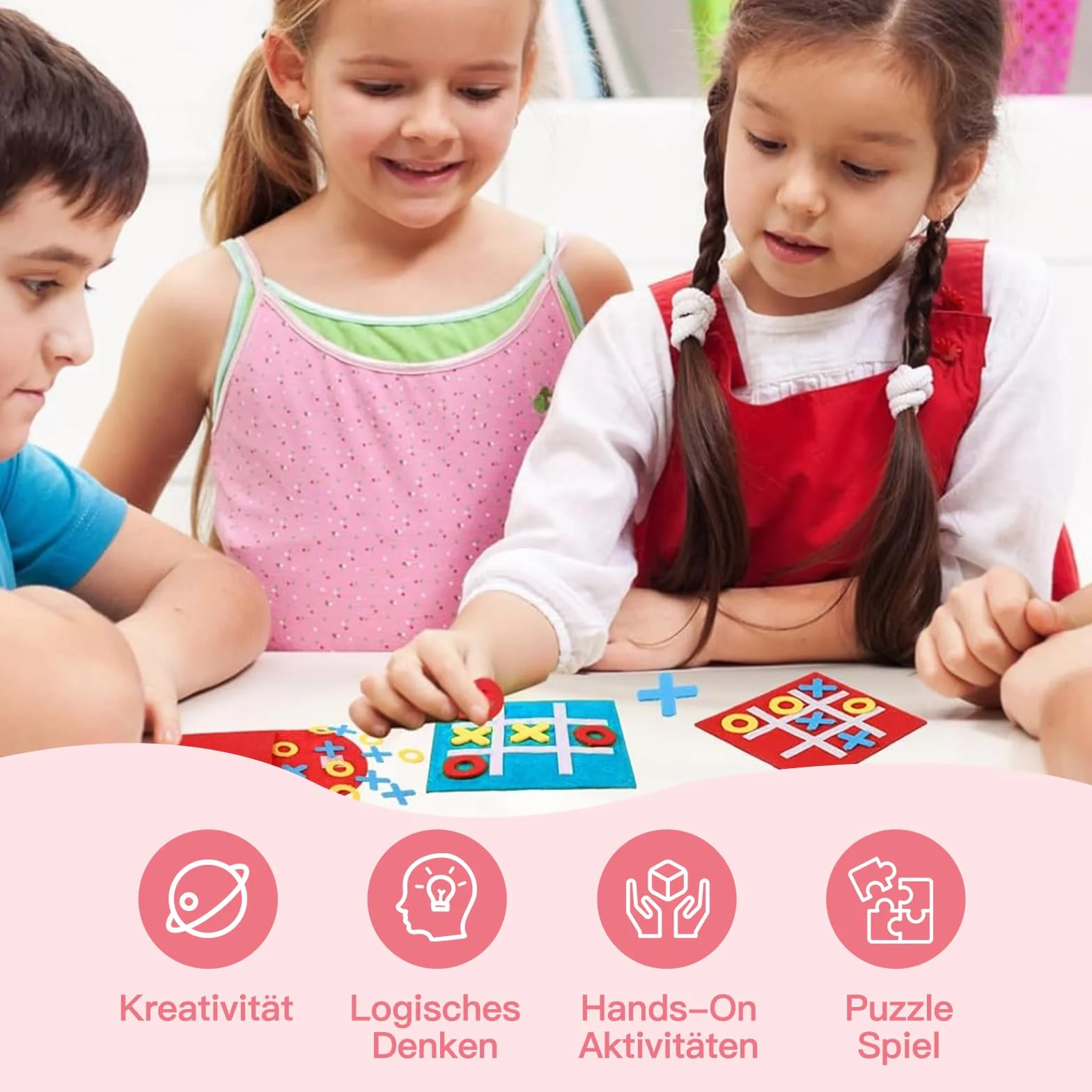 Tic Tac Toe zabawka, 12 sztuk filcowych Tic Tac Mini, przydatny upominek na urodziny dziecka, kolorowa gra Tic Tac Town, zabawka edukacyjna, nadaje się na urodziny, Dzień Dziecka, do domu, szkoły, na