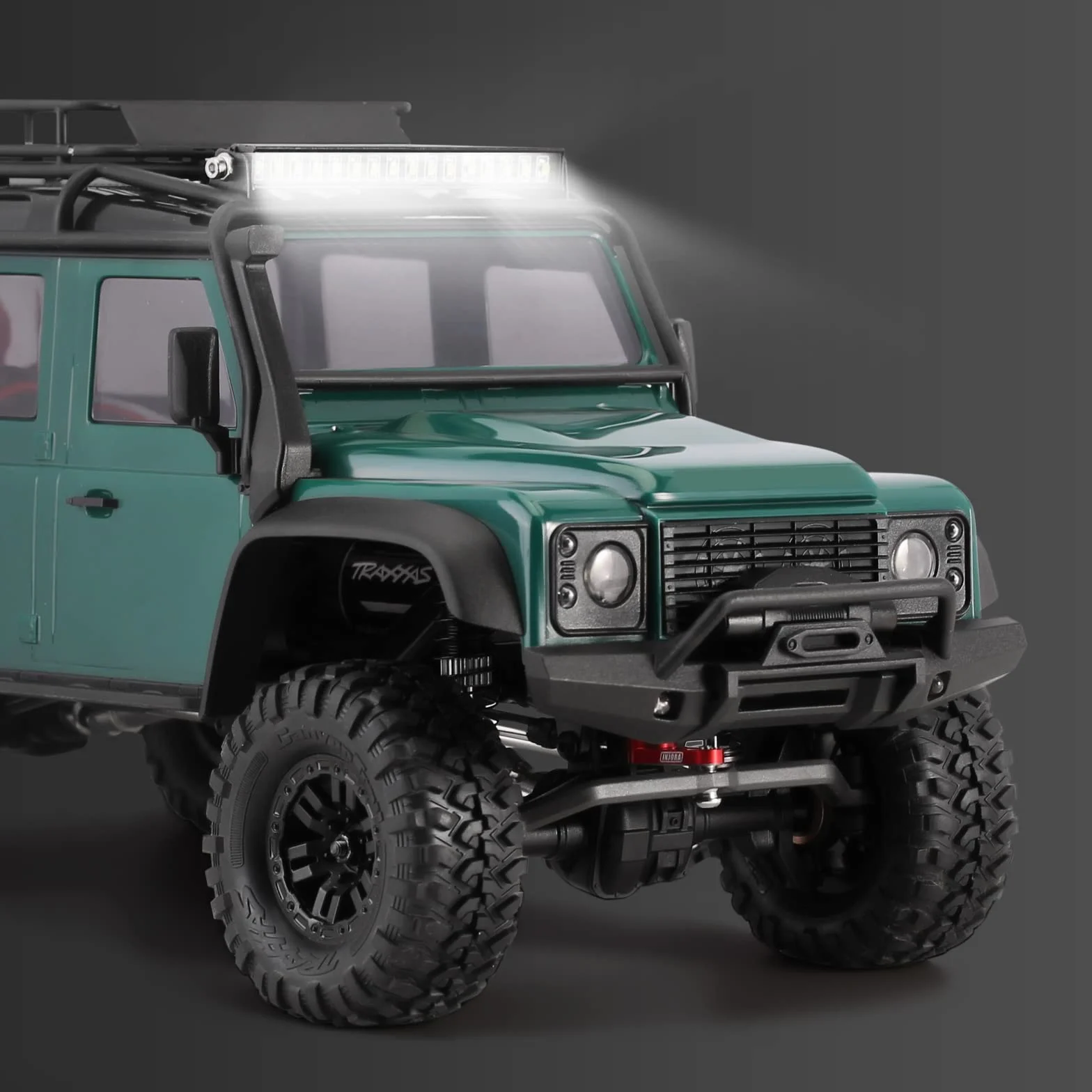 INJORA Listwa świetlna dachowa - 16 LED zestaw żarówek reflektor do TRX4M Defender 1/18 RC Crawler Upgrade