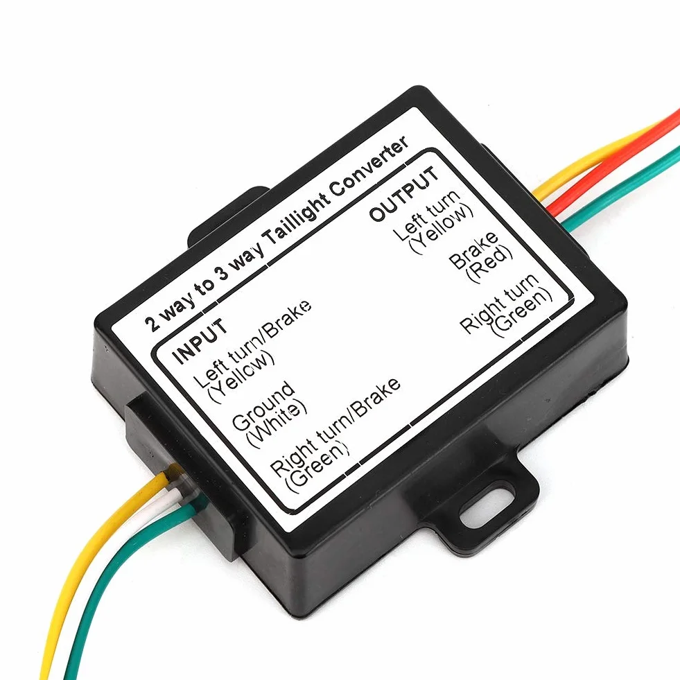 Konwerter świateł Tylnych, Złącze 2 do 3 Przewodów Konwerter Przyczepy Układ Elektryczny Adapter Wiązki Przewodów Adapter światła Tylnego Typu Amerykańskiego do Akcesoriów do