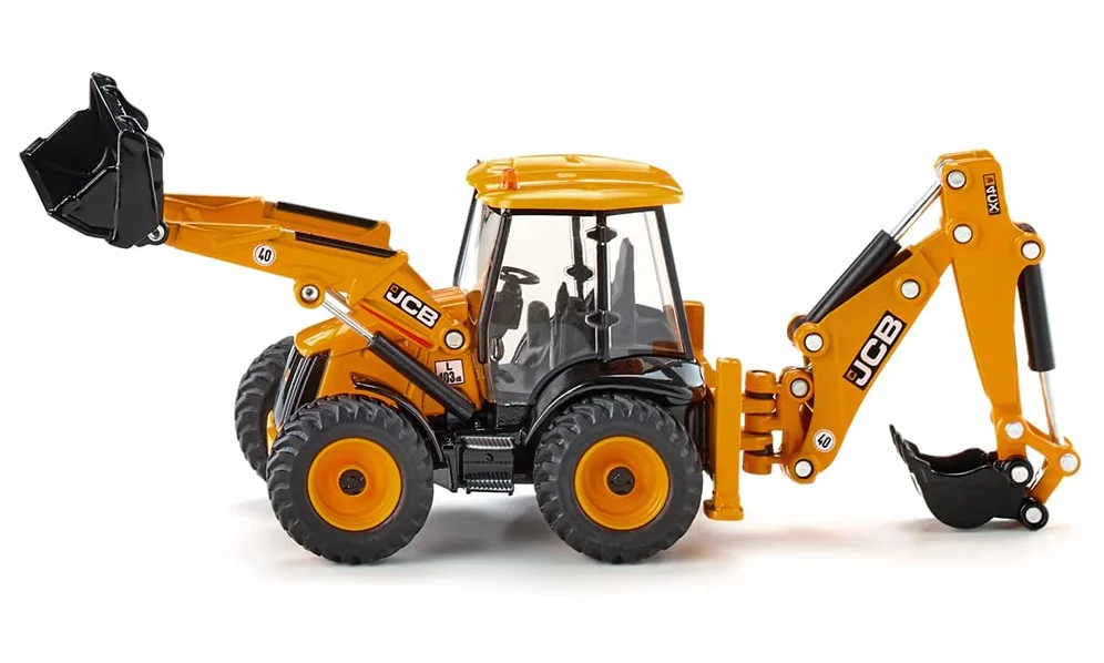 Siku 3558, Koparko-ładowarka JCB 4CX, 1:50, Metal/Tworzywo sztuczne, Żółty, Liczne funkcje, Można łączyć z modelami Siku w tej samej skali