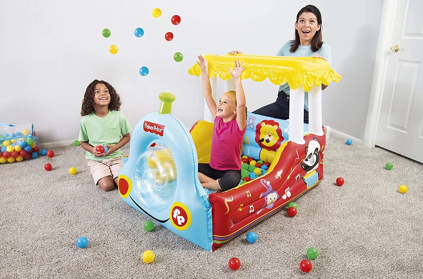 Bestway 1093537Xxx21 Fisher-Price® 52" X 37" X 35"/1.32M X 94Cm X 89Cm Train Ball Pit