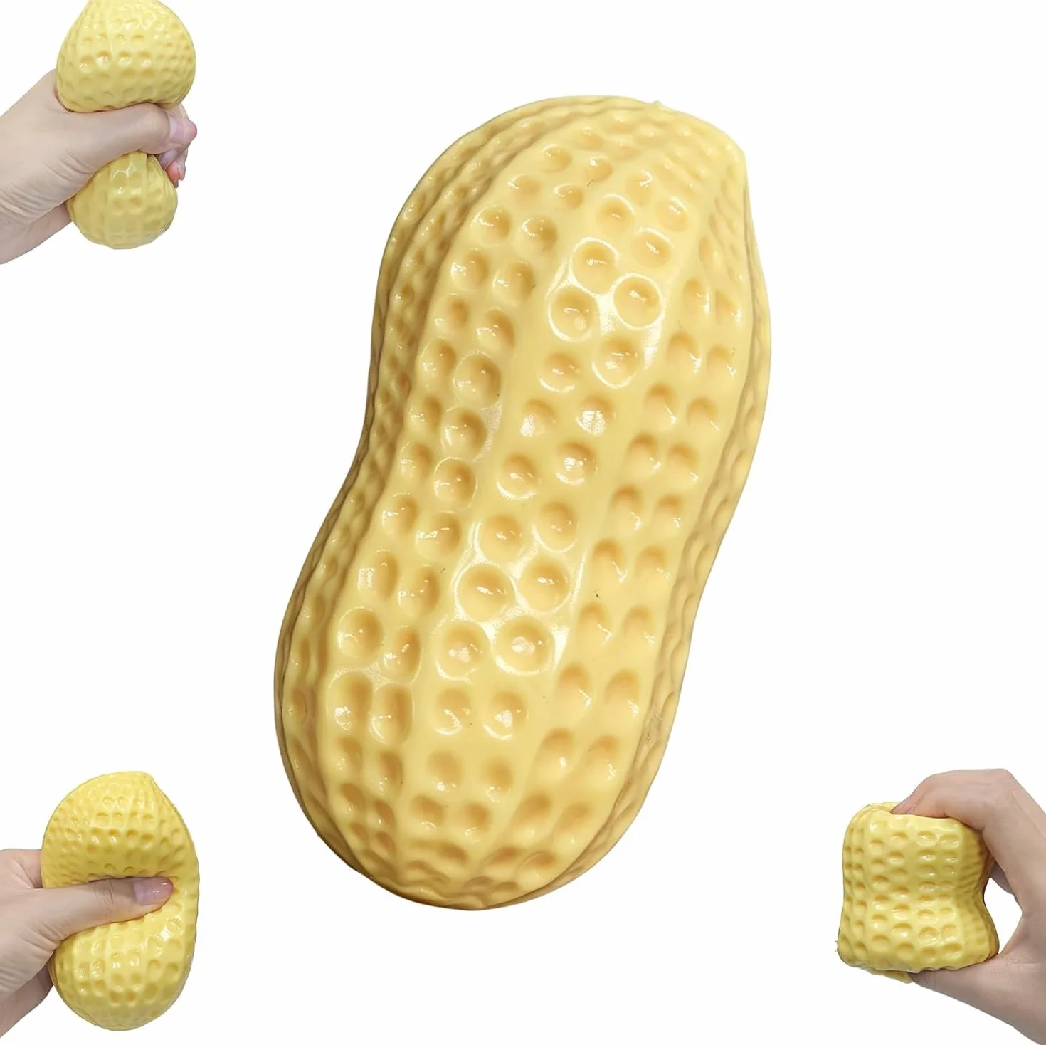 Peanut Squishy - Wolno rosnąca piłka antystresowa z TPR, dekoracja biur, szkoł, relaks, prezent
