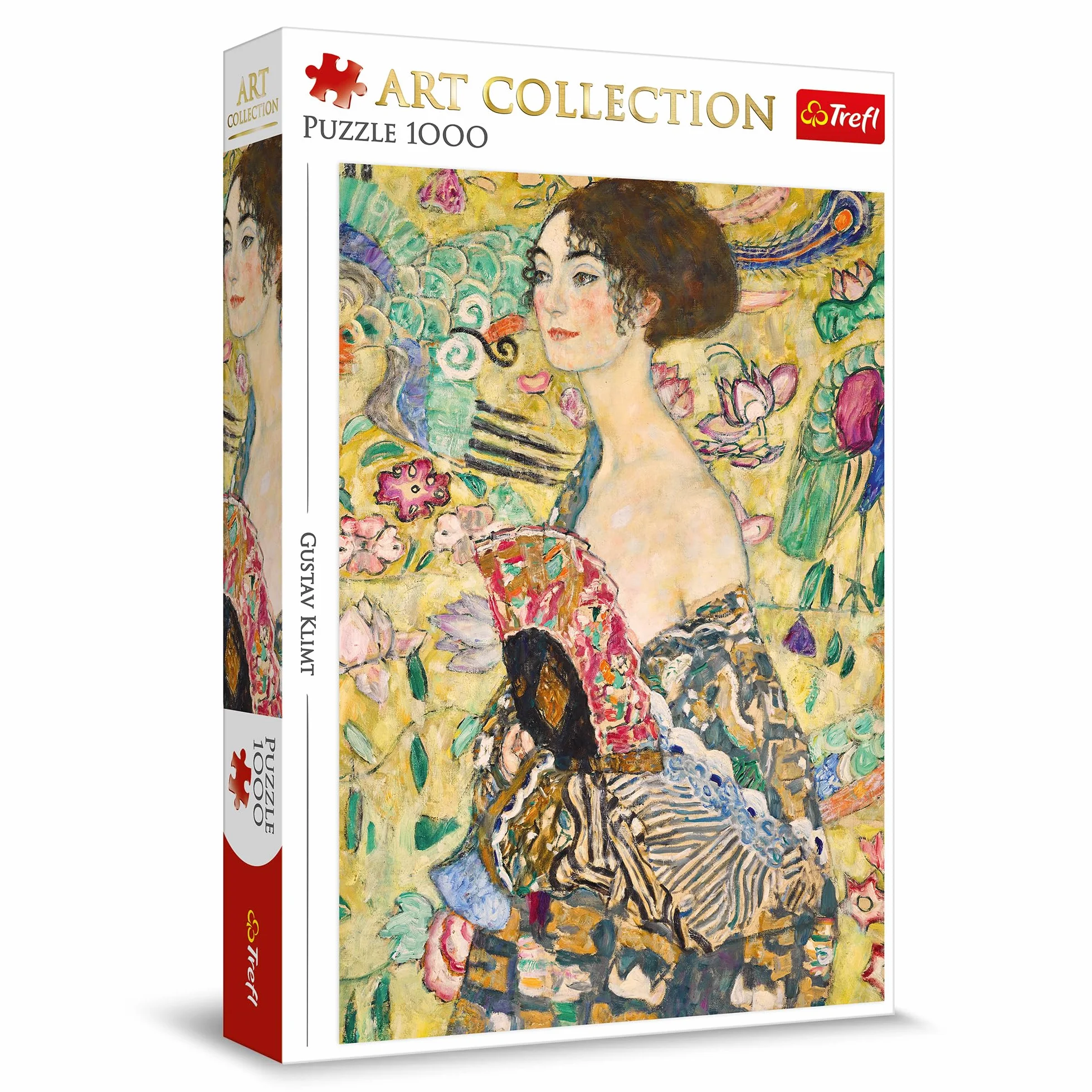 Trefl - Gustav Klimt, Dama z Wachlarzem - Puzzle 1000 Elementów - Układanka Art Collection, Puzzle ze Sztuką, dla Dorosłych i Dzieci od 14 lat