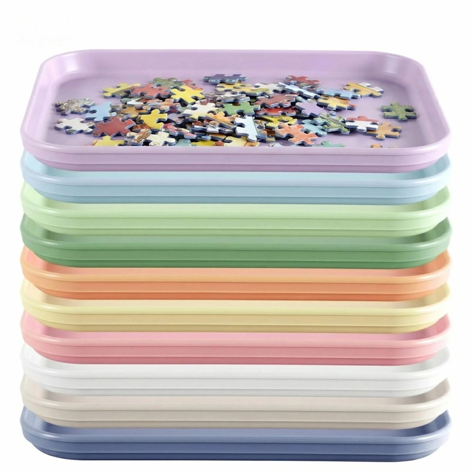 8 sztuk tacek do przechowywania puzzli, sortownik części puzzli, akcesoria do puzzli, do kategoryzowania elementów puzzli, przechowywania przedmiotów życiowych