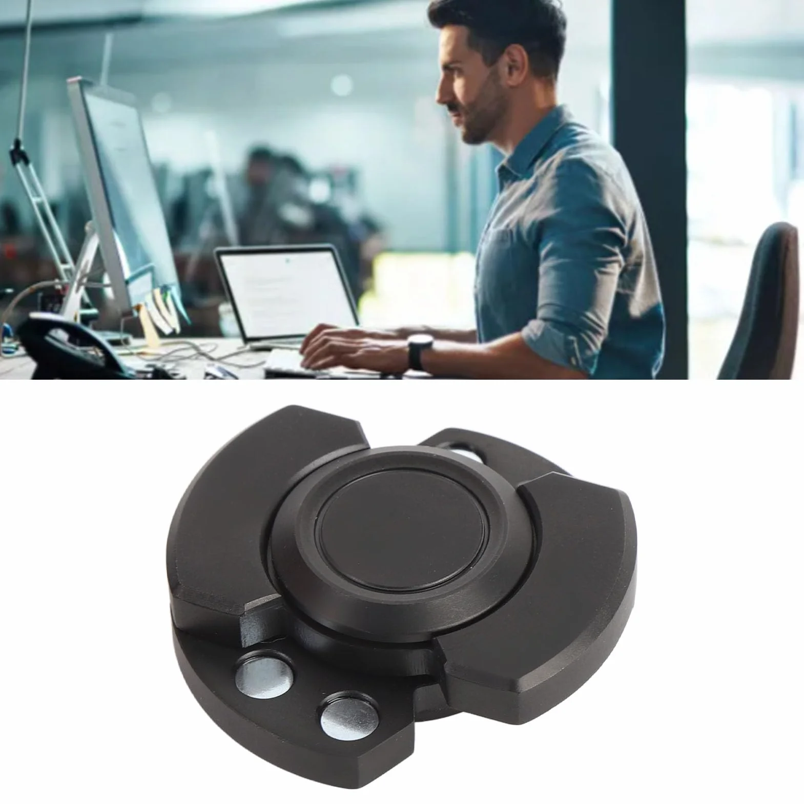 RIZGHWOY Fidget Toy Suwak na Palec ze Stali Nierdzewnej Stress Metal Zabawka Sensoryczna do Podróży/pracy/domu