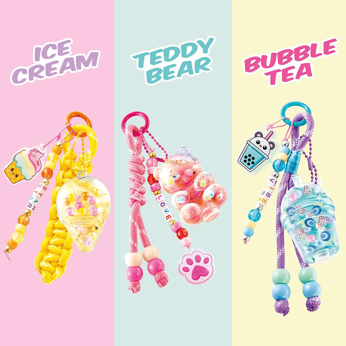 Canal Toys - Style 4 Ever - Zestaw breloczków do kluczy DIY - Stwórz zestaw 3 bardzo stylowych i modnych unikalnych kluczy - Pomysł na prezent dla dzieci od 6 lat - Kreatywny wypoczynek - OFG 367