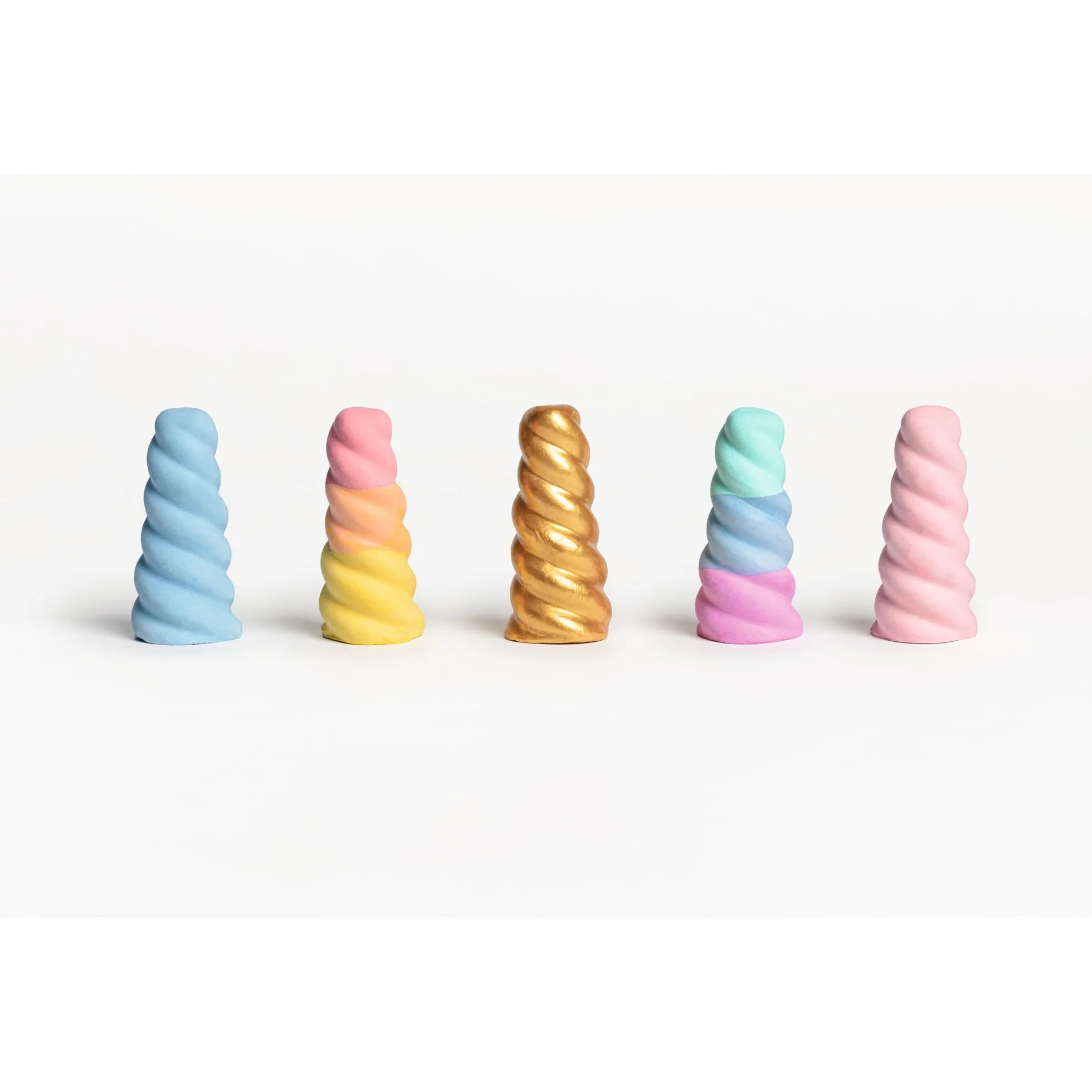 folia 380509 - Kreda jednorożec dla dzieci, 5 sztuk w tęczowych kolorach, kreda jednorożec w kształcie rogu