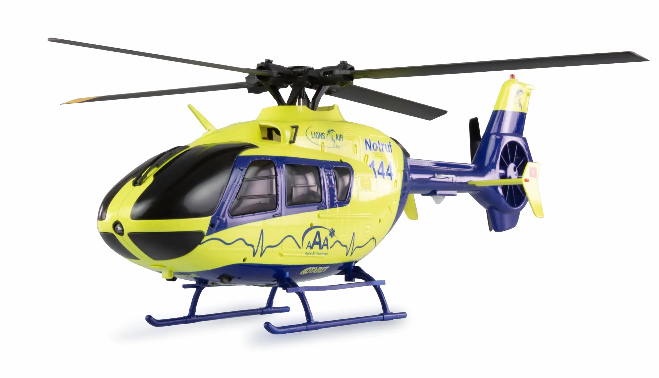 AFX-135 PRO Alpine Air Ambulance Helikopter 6-kanałowy RC zdalnie sterowany 6G RTF, neonowy żółty