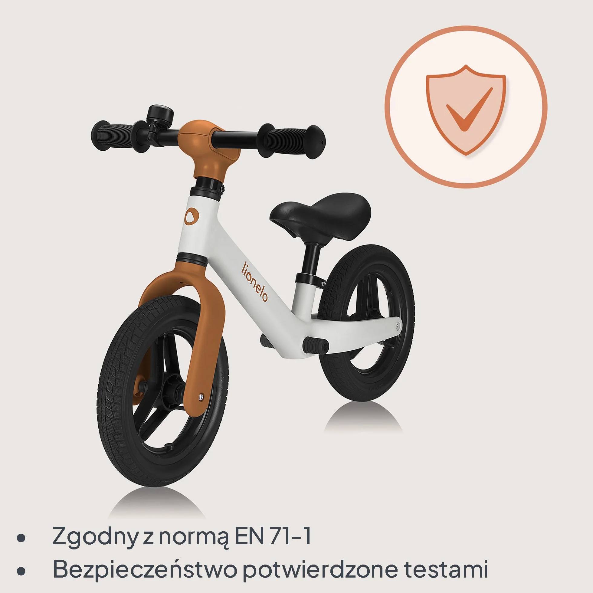 Lionelo Toni dziecięcy rowerek biegowy od 18 miesięcy do 30 kg, gumowe koła PU 25 cm, podnóżek, kosz, regulowane siedzisko i kierownica, antypoślizgowy uchwyt, lekki 2,3 kg, dzwonek