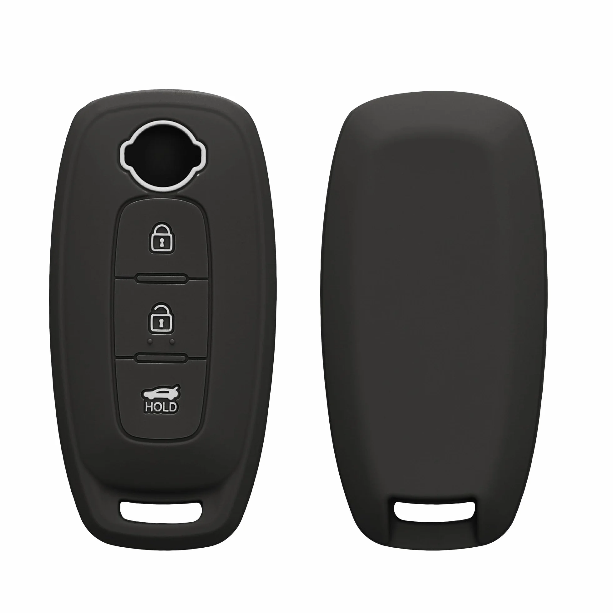 kwmobile Silikonowe etui na kluczyki samochodowe, kompatybilne z Nissan 3 przyciski, Ariya B6, B9, X-Trail T33, Qashqai - etui na klucze, w kolorze czarnym, matowym