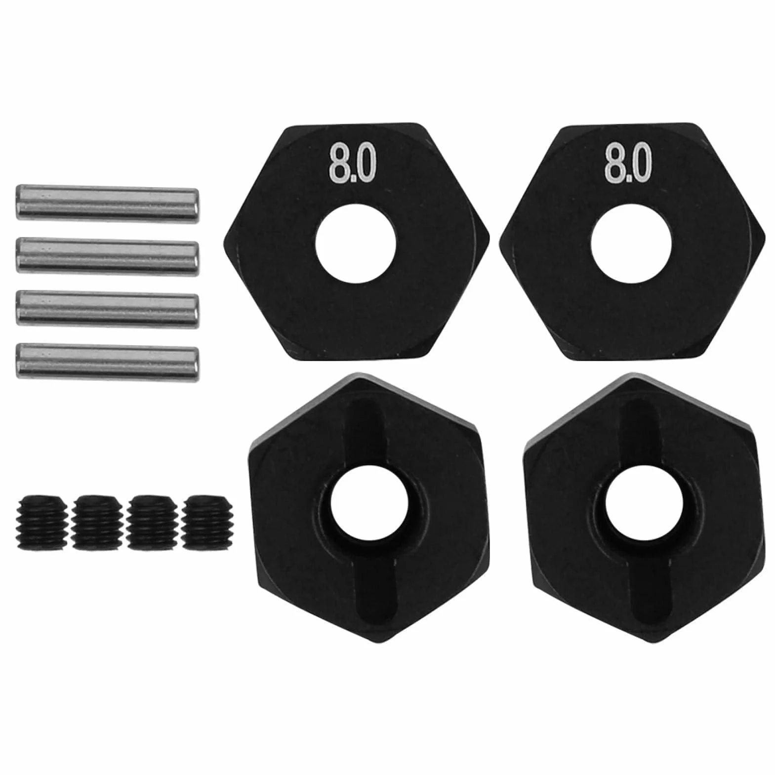 Tbest Wheel Hex Hub, Aluminiowa piasta koła Hex Hub Adapter Część ulepszona Kompatybilna z SCX10 90046 90047 RR10 RC Crawler (8,0 mm)