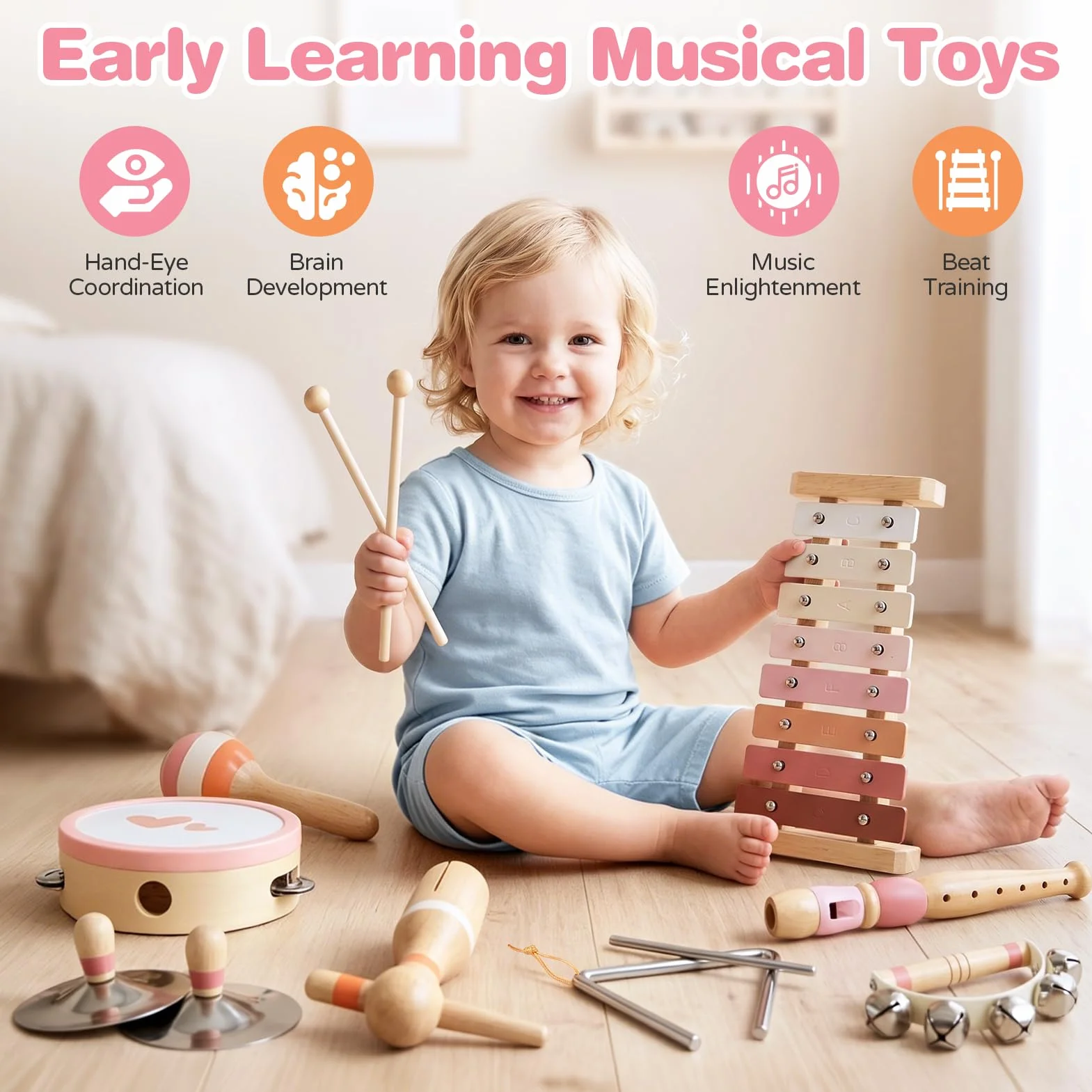 Instrumenty muzyczne dla dzieci zabawka muzyczna ksylofon marakasy dziewczyna zabawki dla dzieci drewniane zabawki dla dzieci dla dziewczynki chłopca prezenty