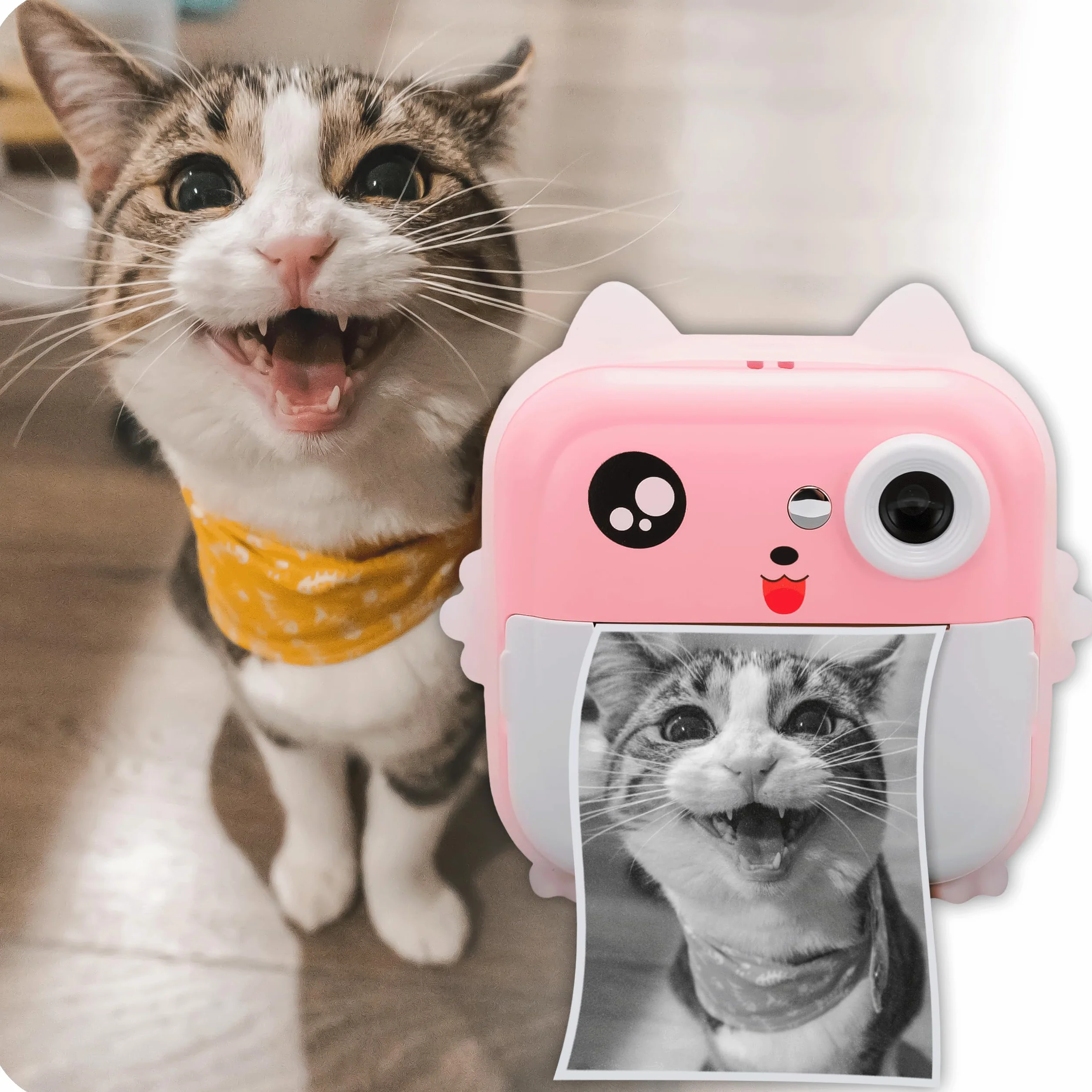 KRUMAD Mini kamera natychmiastowa z drukarką do zdjęć, fotodrukarka dla dzieci i nastolatków, aparat z Bluetooth, grami, nagrywaniem wideo i naklejkami