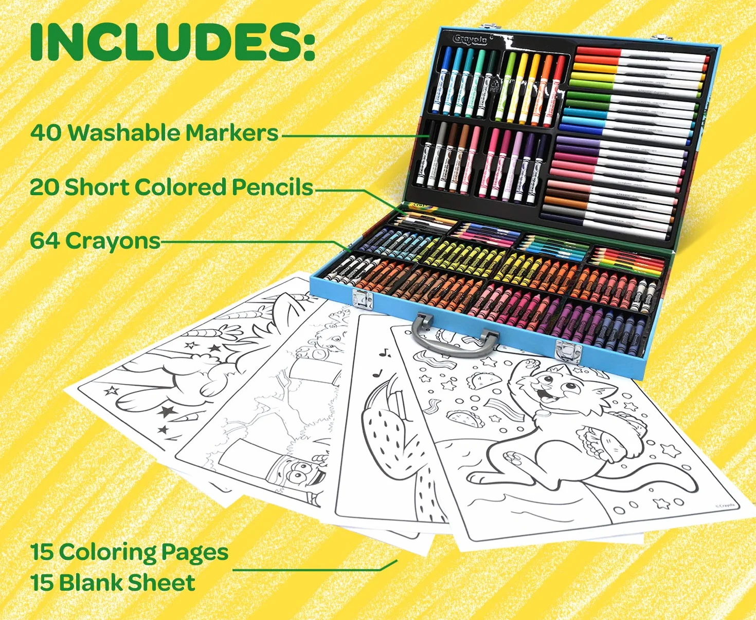 CRAYOLA - Teczka Artystyczna, 155 sztuk, prezent dla dzieci, zajęcia kreatywne, wiek 4+