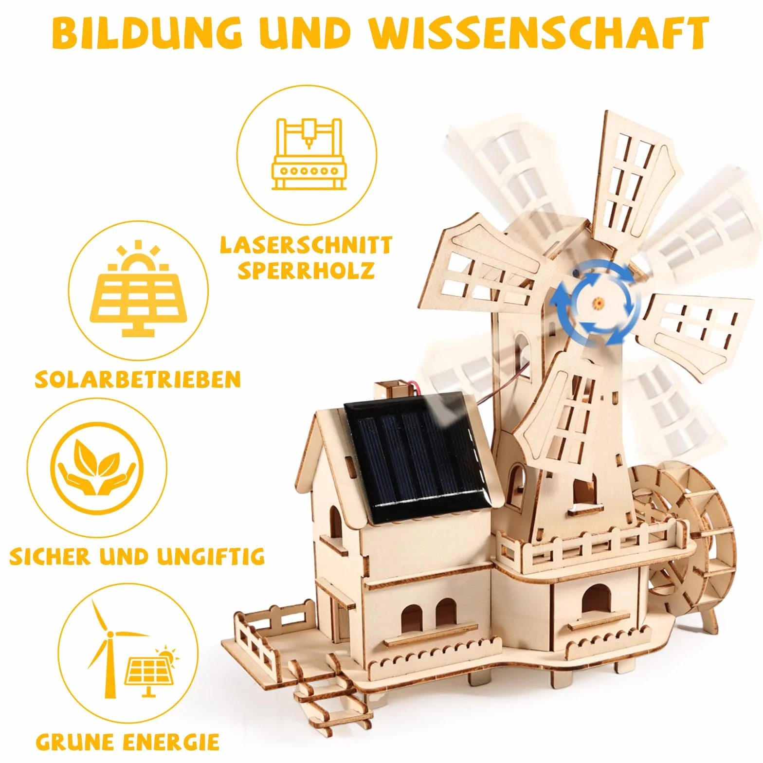 Solarne drewniane puzzle 3D, zestaw "zrób to sam", naukowa gra edukacyjna dla dzieci i dorosłych