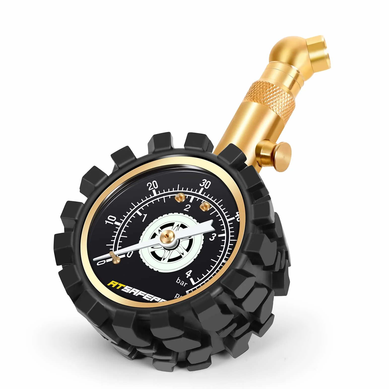 ATsafepro miernik ciśnienia w oponach dokładny samochód 60psi 4bar z dużą 2 "świecącą twarz profesjonalny mechaniczny miernik ciśnienia w oponach Bourdon do motocykla samochód ATV SUV