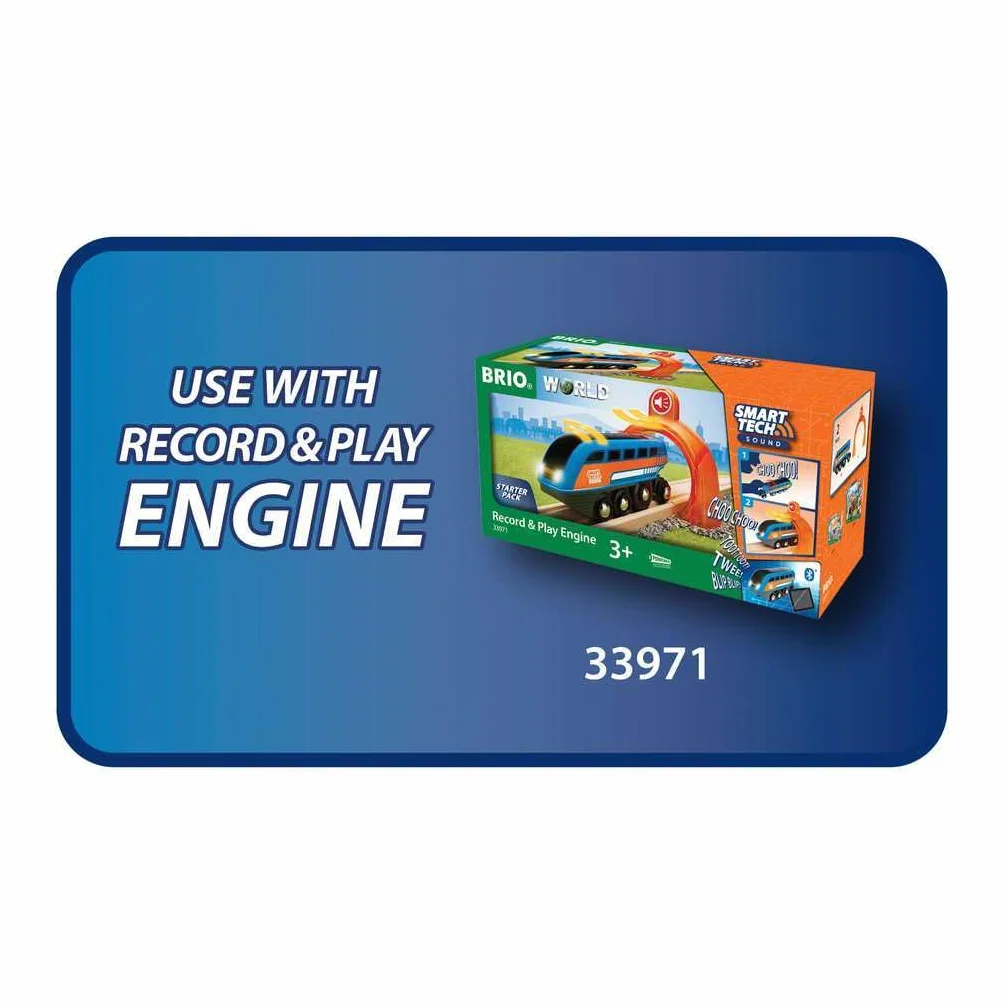 BRIO World 33978 Smart Tech Sound Waterfall Tunnel - Interaktywny dodatek do drewnianego pociągu - Zalecane od 3 lat