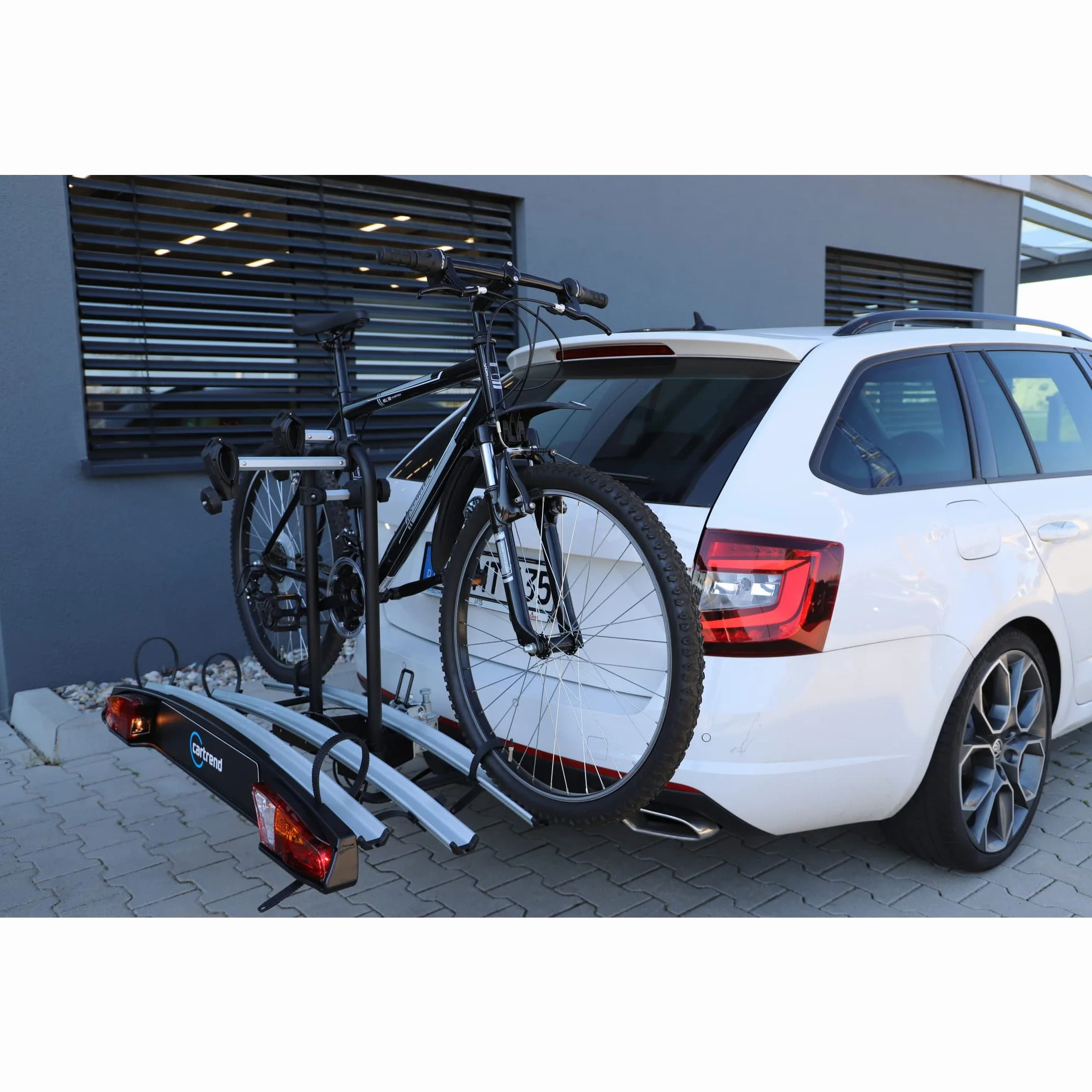 cartrend Bagażnik rowerowy aluminiowy Active, pasuje do 2 rowerów, bagażnik rowerowy, bagażnik samochodowy, czarno-srebrny
