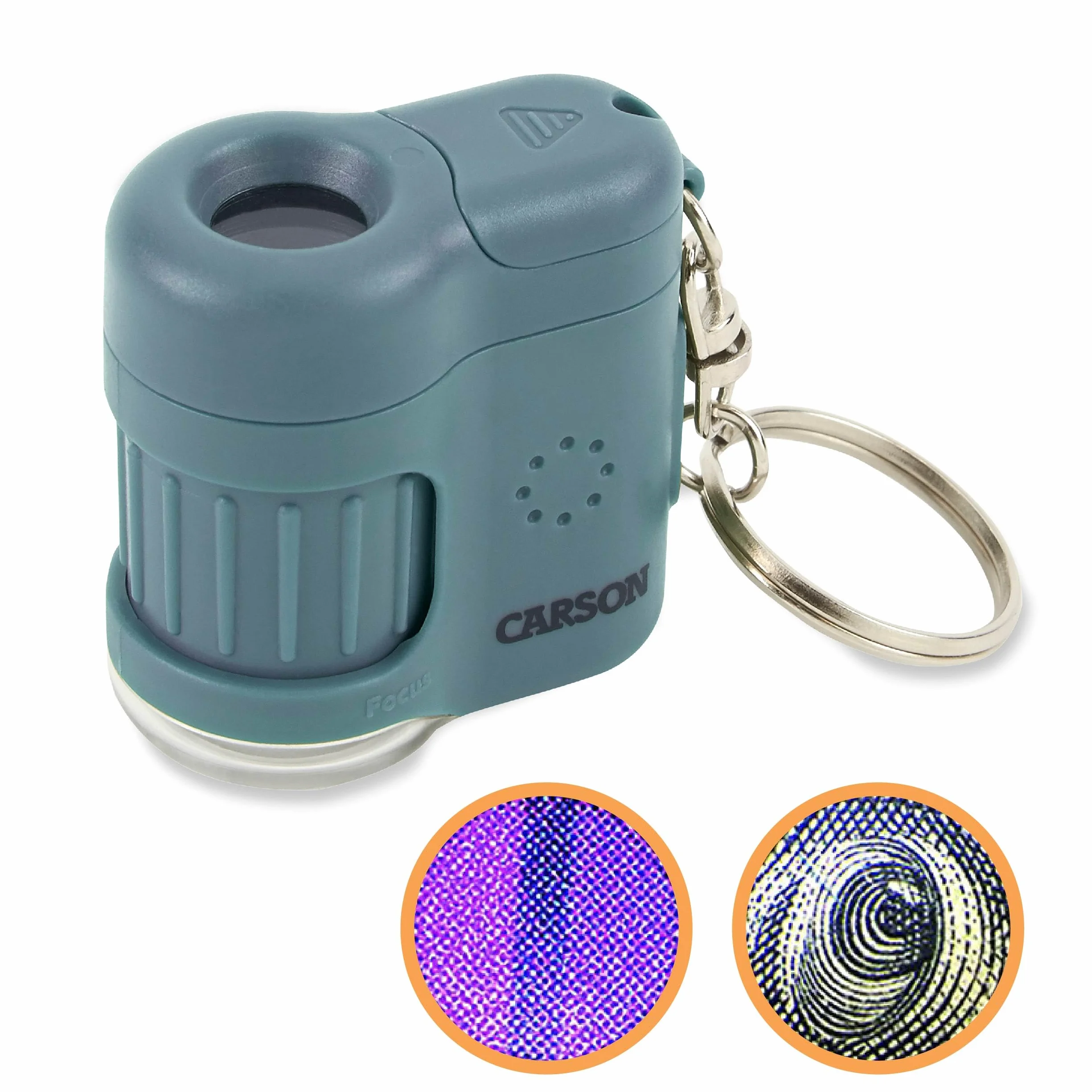 Brelok do kluczy z mikroskopem kieszonkowym MicroMini Blue, wbudowana latarka z oświetleniem UV i LED (MM-280B)
