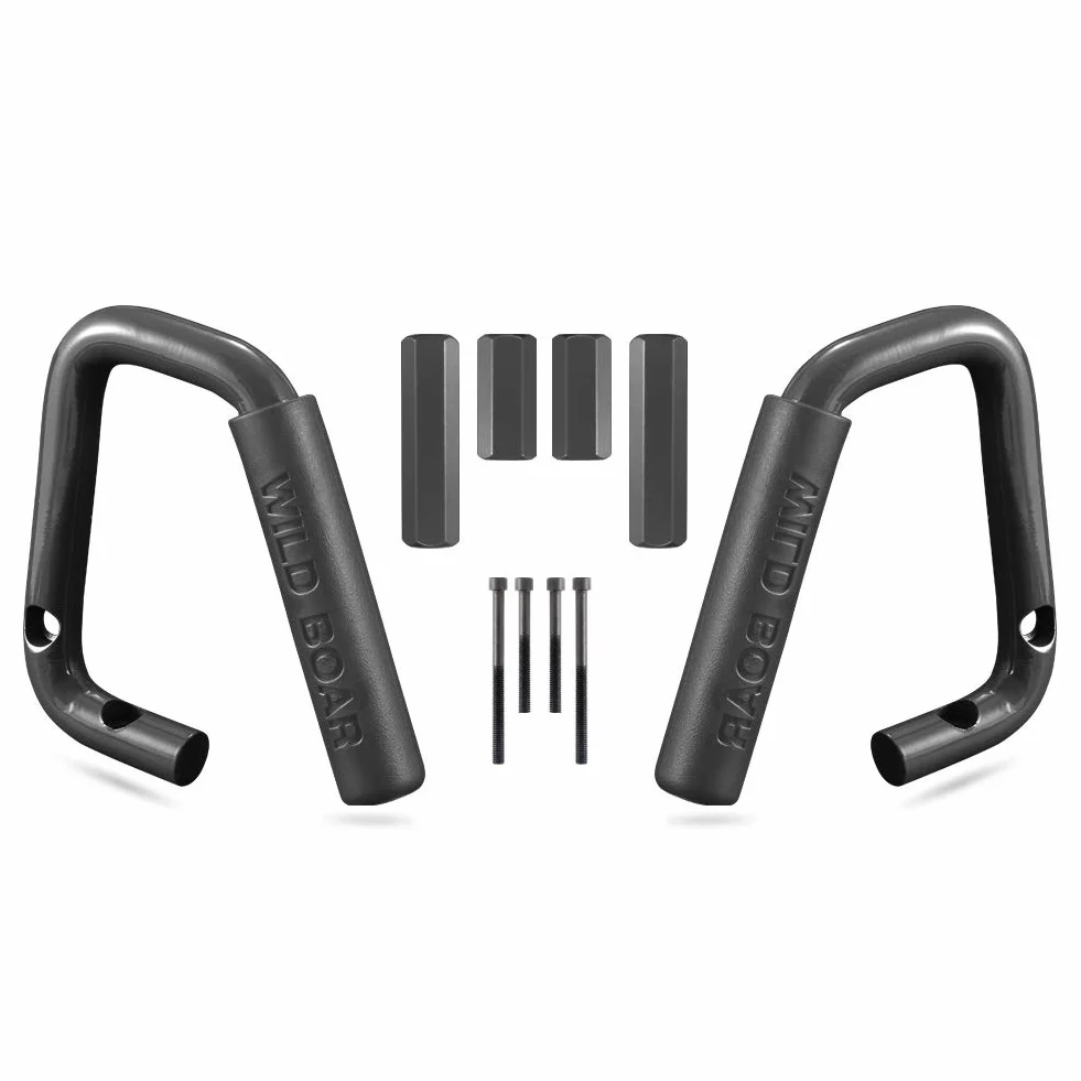 KATUR Przedni Uchwyt Kompatybilny Z Je-ep Wrangler JK Rubicon Sahara Sport 2007-2017 2/4 Drzwi Z Litej Stali Czarny, 2 sztuk, AMMP-817-FRONT-BLACK