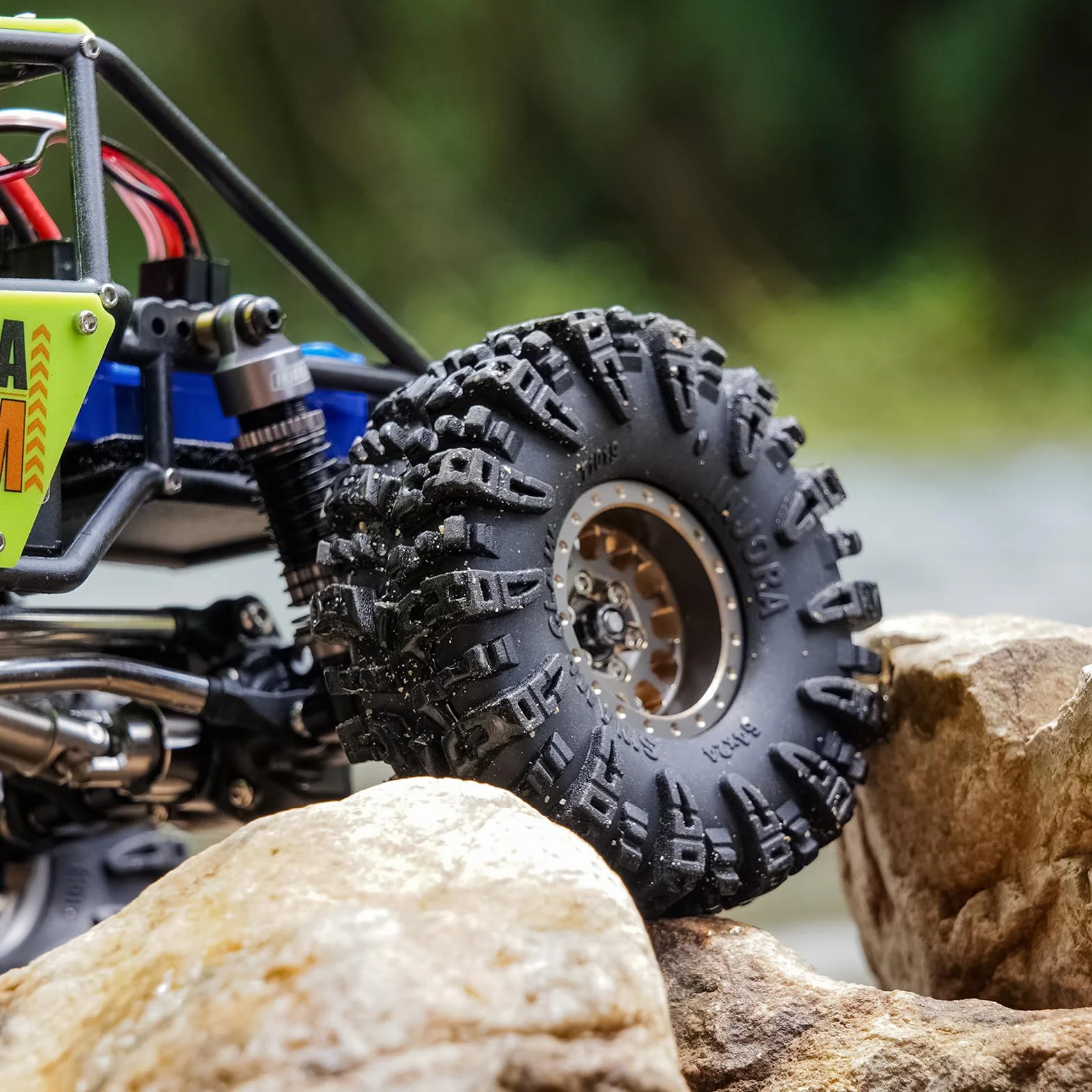INJORA 1.0 Opony - S5 Swamp Claw Mud Terrain opony do TRX4M AX24 SCX24 FCX24 1/18 1/24 RC Crawler Auto, 64 * 24 mm, T1019