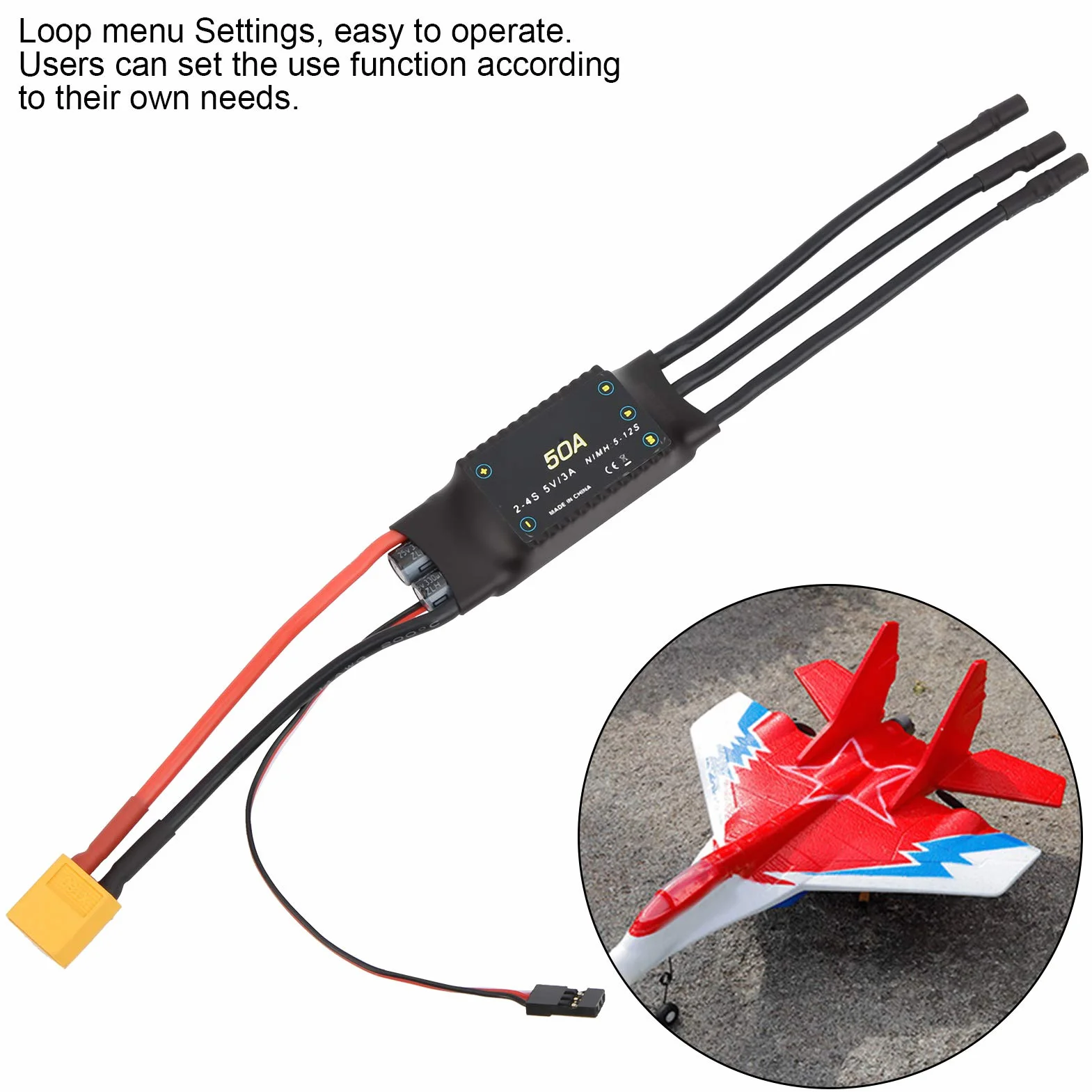 50A Bezszczotkowy ESC, regulator prędkości 5V / 3A Wyjście BEC Akcesoria RC do samolotów piankowych RC drone