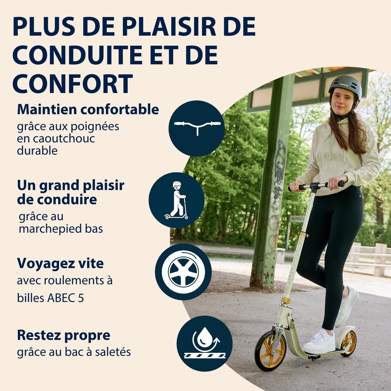 HUDORA BigWheel® 215 Scooter, piaskowy