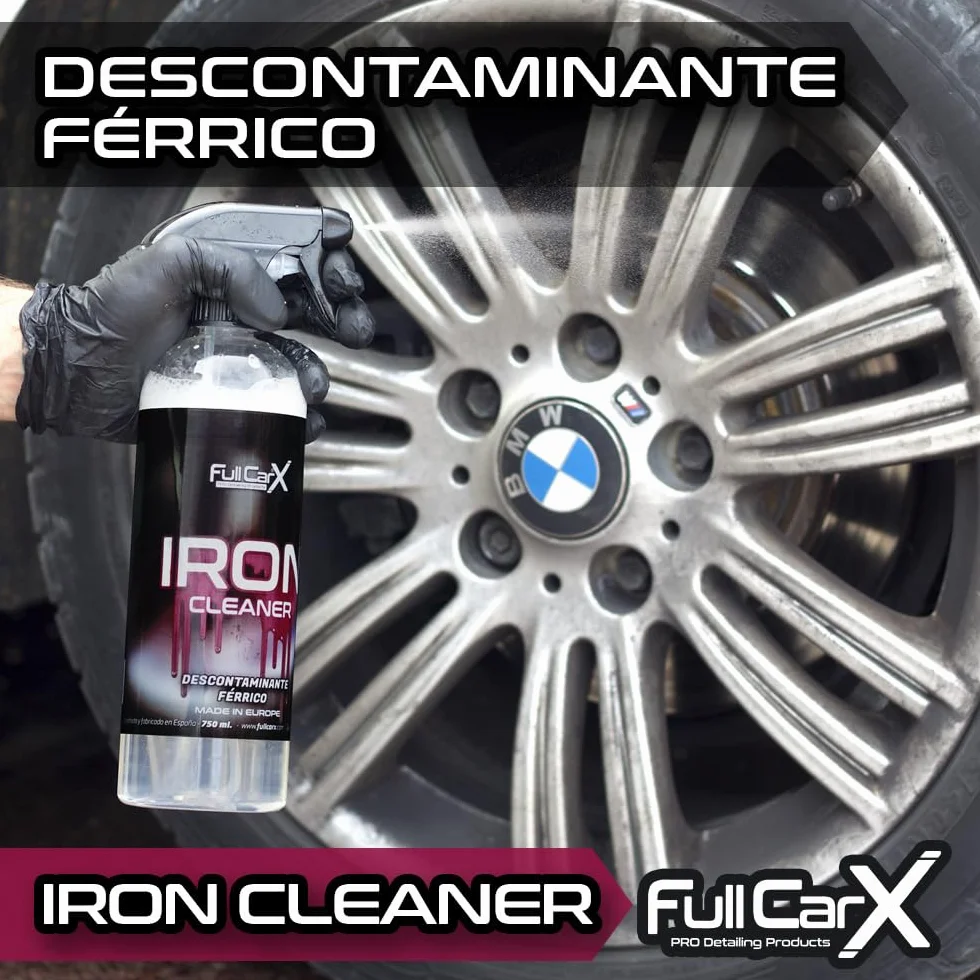 FULLCARX Żelazny środek czyszczący 750 ml do czyszczenia felg samochodowych, neutralne pH odkażacz, czyszczenie bez szorowania, nadaje się do felg aluminiowych chromowanych motocykli, profesjonalny