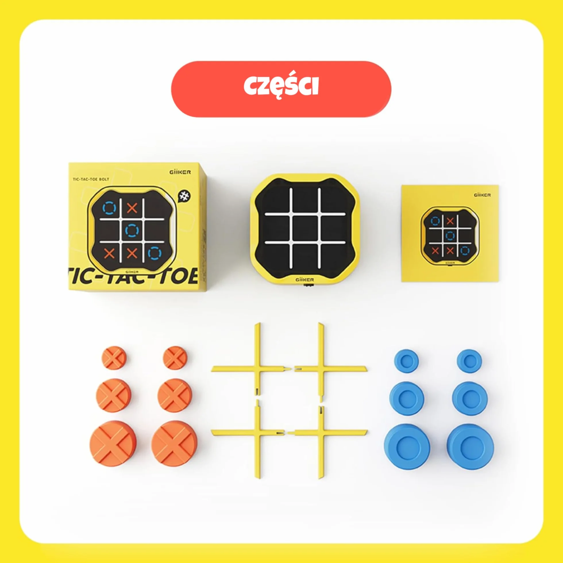 GiiKER Tic Tac Toe Bolt, ręczna konsola do puzzli 3 w 1, przenośna gra podróżna