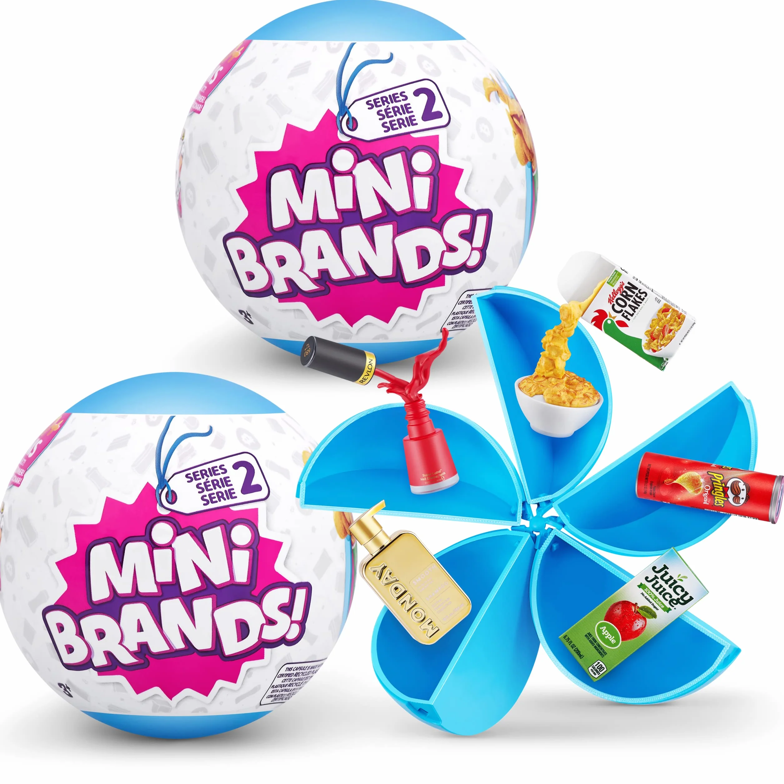 Mini Brands Seria 2 Surprise Capsules, Mystery Capsule Real Miniature Brands Collectible Toy, zestaw 2 sztuk
