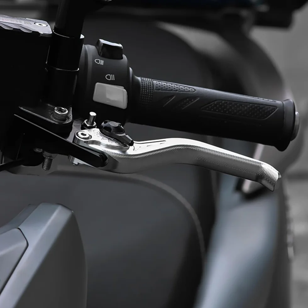 Wzór Fishbone krótka dźwignia sprzęgła hamulca kompatybilna z Royal Enfield Himalayan 450 Guerrilla 450 2024 2025, wykonany ze stopu aluminium CNC (czarny)