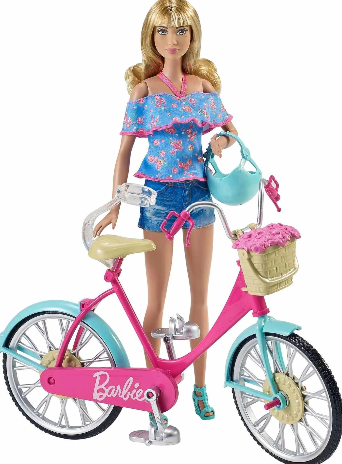 Barbie Rower z koszykiem z kwiatami, DVX55