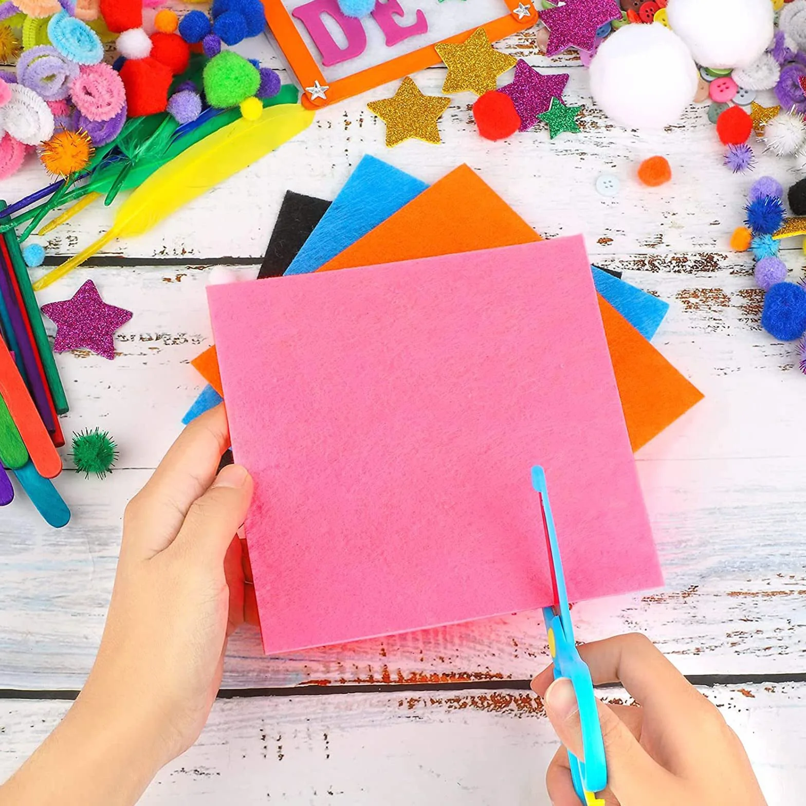 JOTOL Zestaw do majsterkowania dla dzieci, 3100 sztuk, zestaw do scrapbookingu, z pudełkiem do przechowywania, do rzemiosła artystycznego, do majsterkowania, dla dzieci, akcesoria do majsterkowania