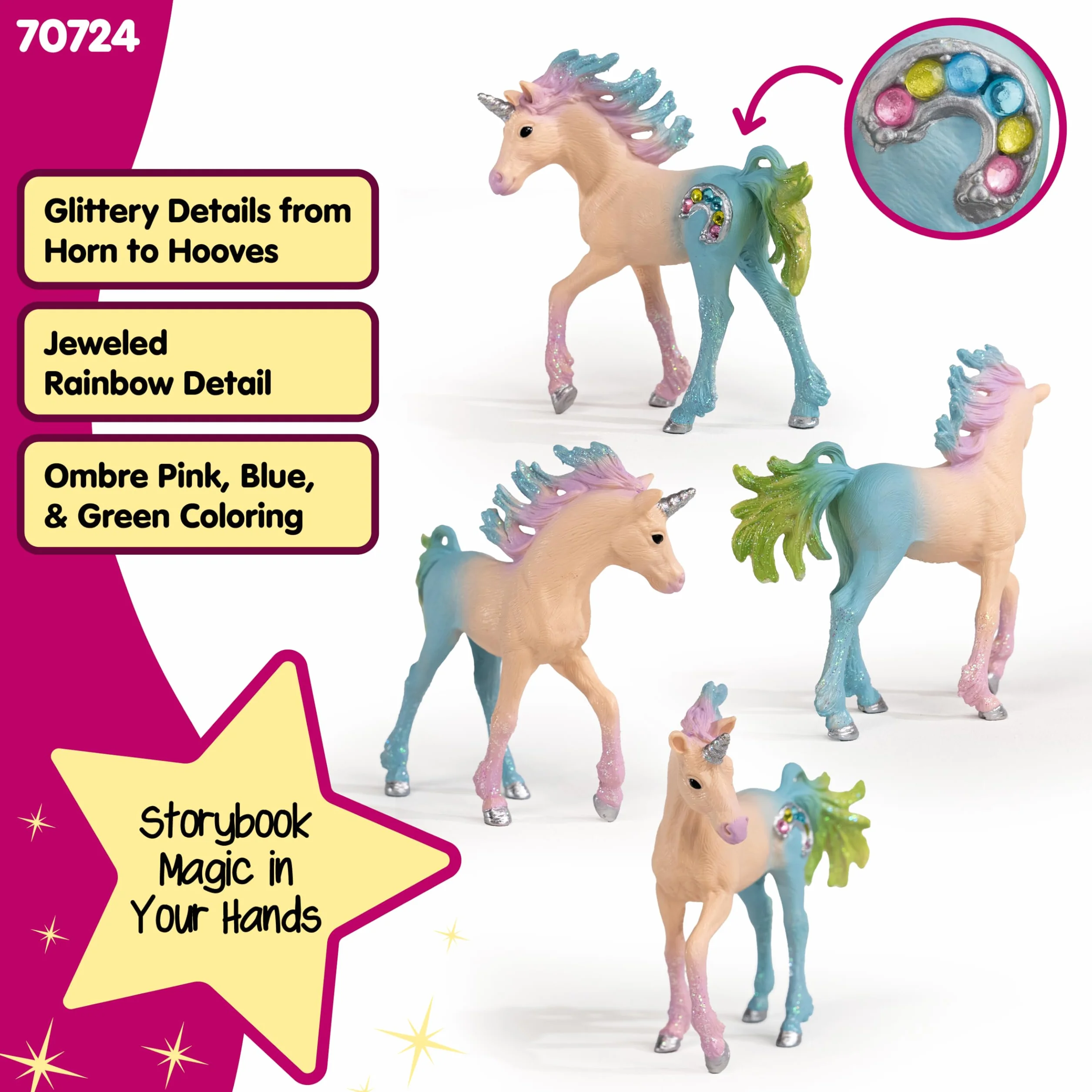 Schleich BAYALA Źrebię jednorożca cukierkowego 70724 Figurka kolekcjonerska 8 × 4 × 8 cm