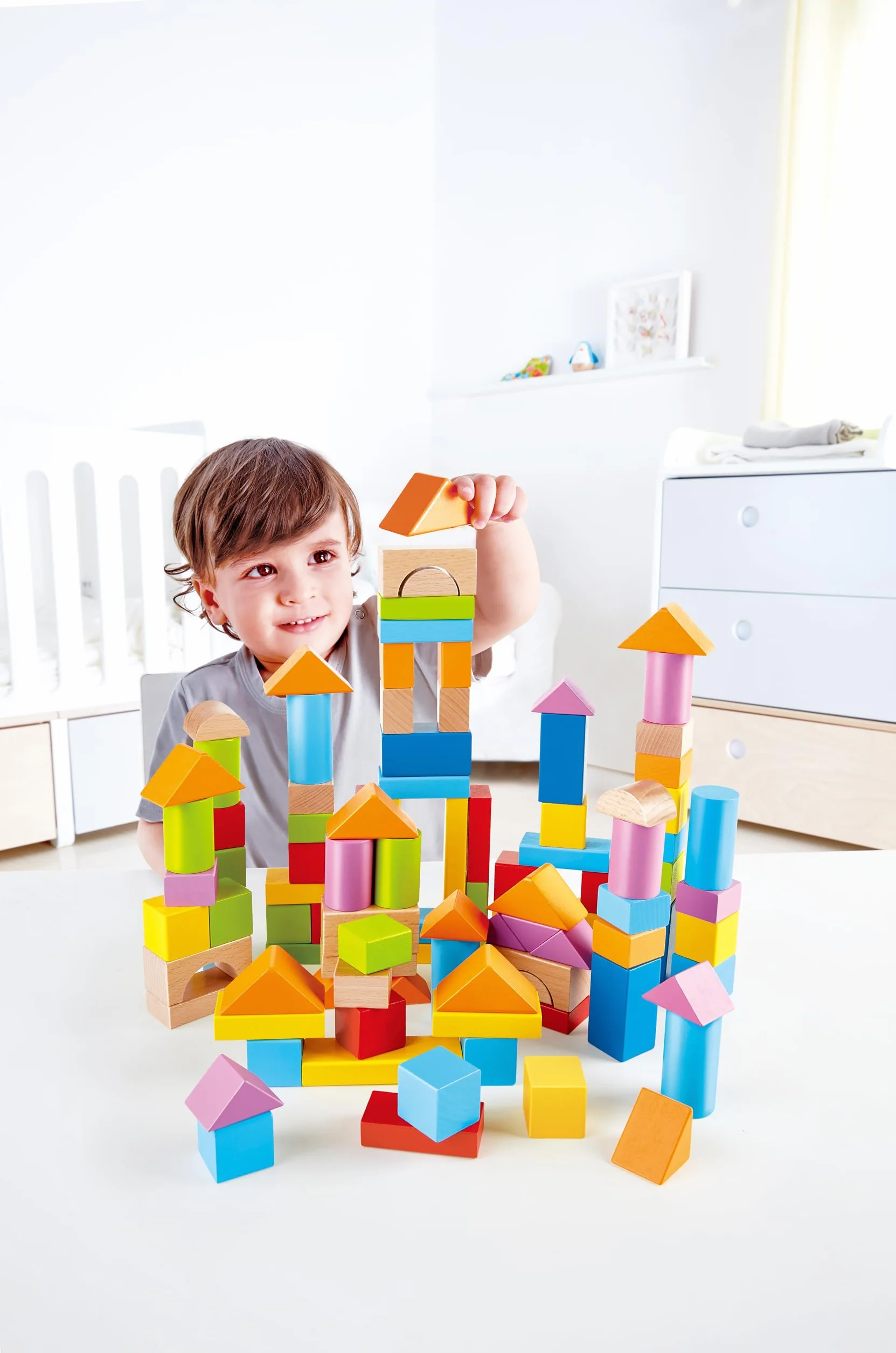 Hape E8247 HAP-E8247 Wonderful Beech Blocks, Multicolor
