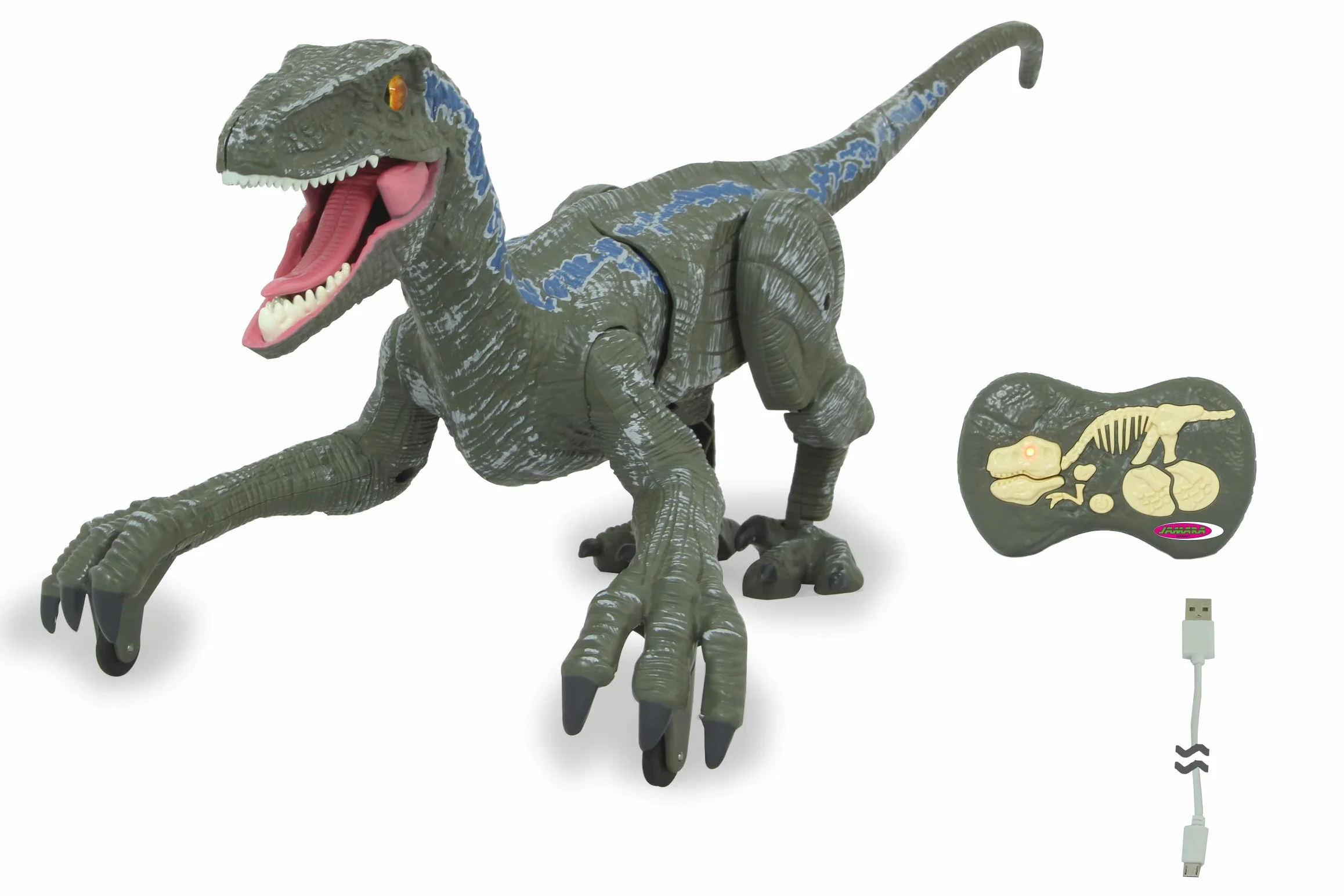 Jamara 410153 410153 dinozaur Velociraptor Li-Ion 3,7 V 2,4 GHz RC model funkcjonalny dla początkujących elektryczny, zielony