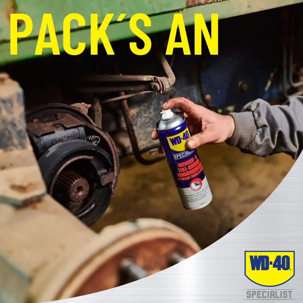 WD-40 Specialist Środek do czyszczenia hamulców i części 500 ml – środek do usuwania tłuszczu do hamulców, sprzęgieł i części silnika, usuwa kurz z hamulców, olej i zanieczyszczenia, poprawia