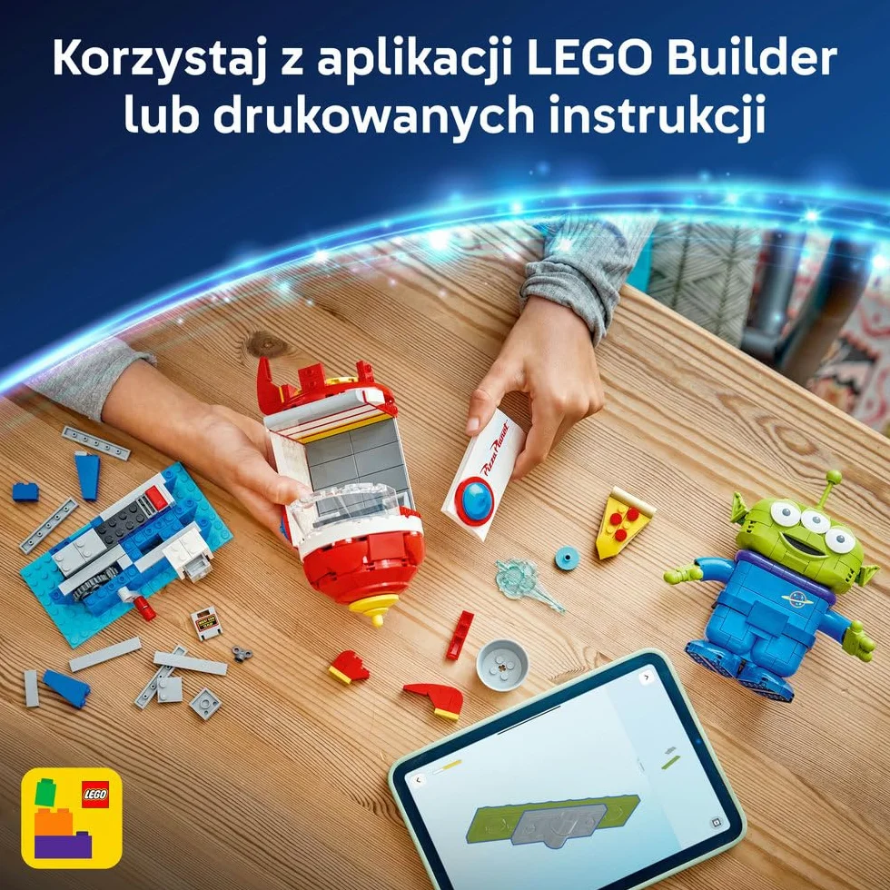 LEGO ǀ Disney i Pixar Kosmita z bujaną rakietą Pizza Planet, zabawka dla dzieci od 9 lat, ruchoma figurka kosmity, ozdoba do pokoju dziecięcego, pomysł na prezent dla chłopca i dziewczynki 43307