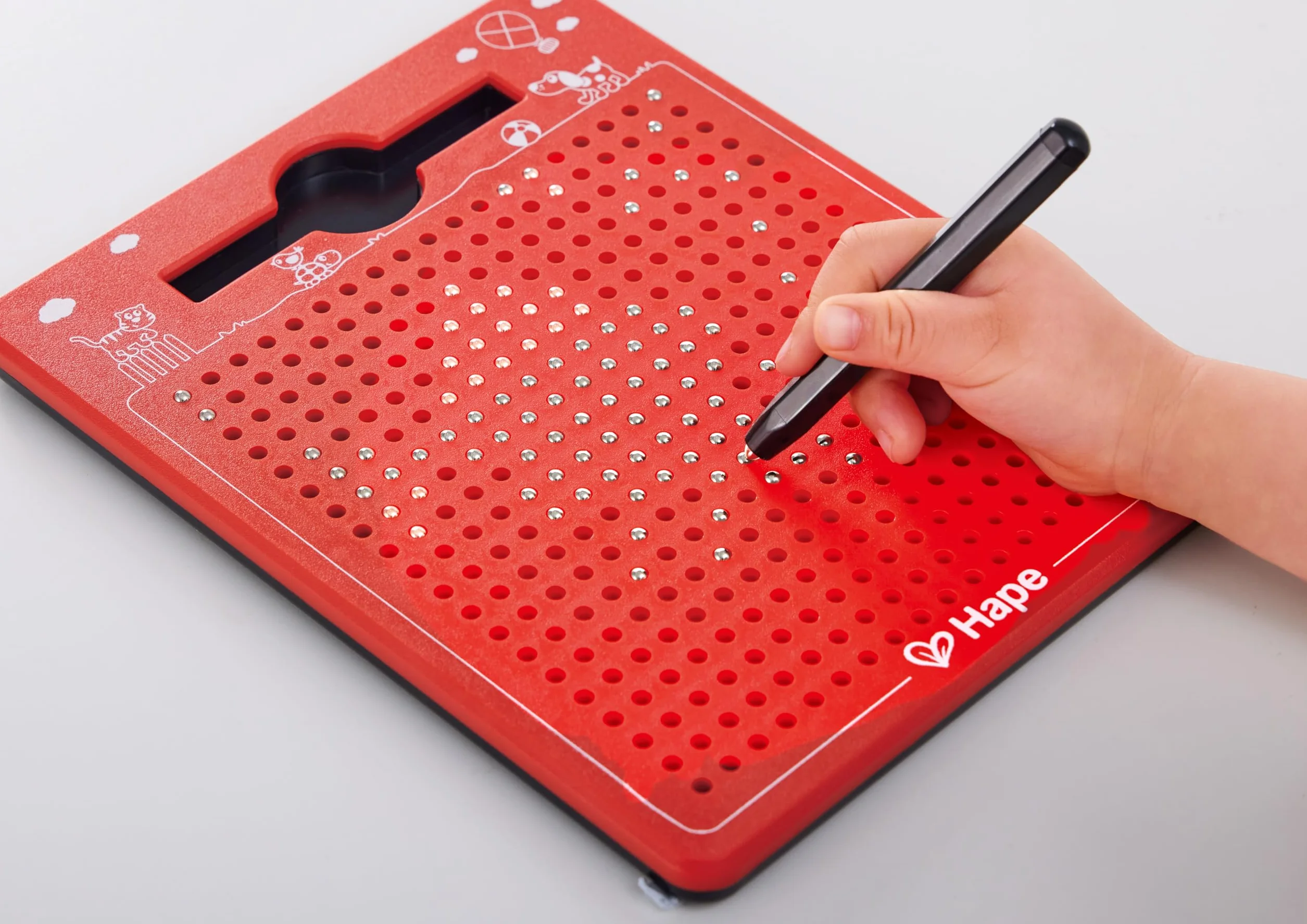 Hape Magnetyczna tablica rysunkowa, do zabrania ze sobą, czerwona, mała 175 x 215 x 12 mm, od 3 lat