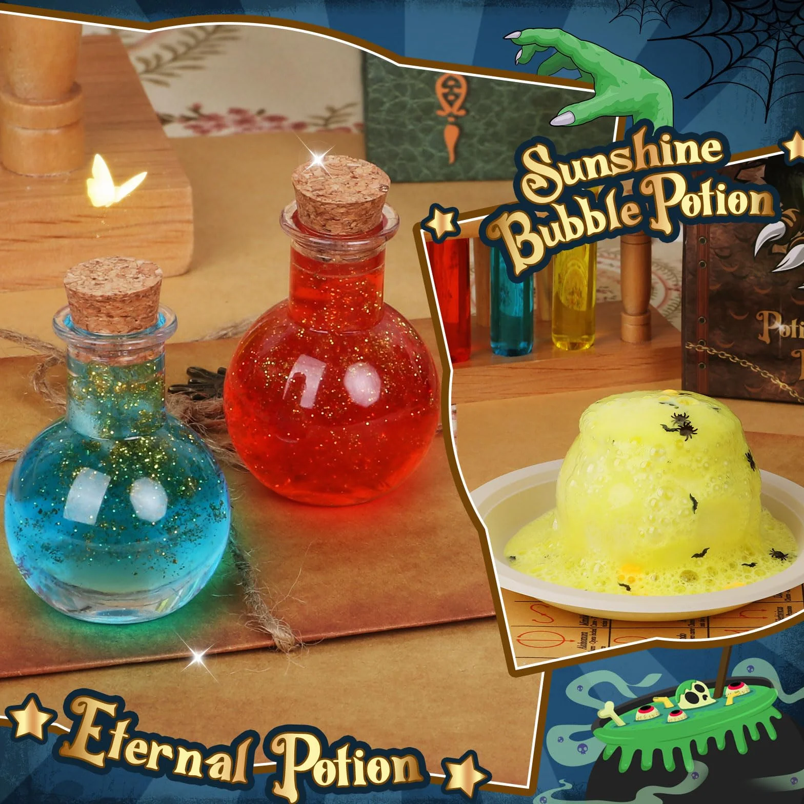 Mostof Wizard Potions Kits dla dzieci, Mix 20+ Science Magic Experiments Potions with Magic Cauldron, Kreatywna zabawka na prezent urodzinowy