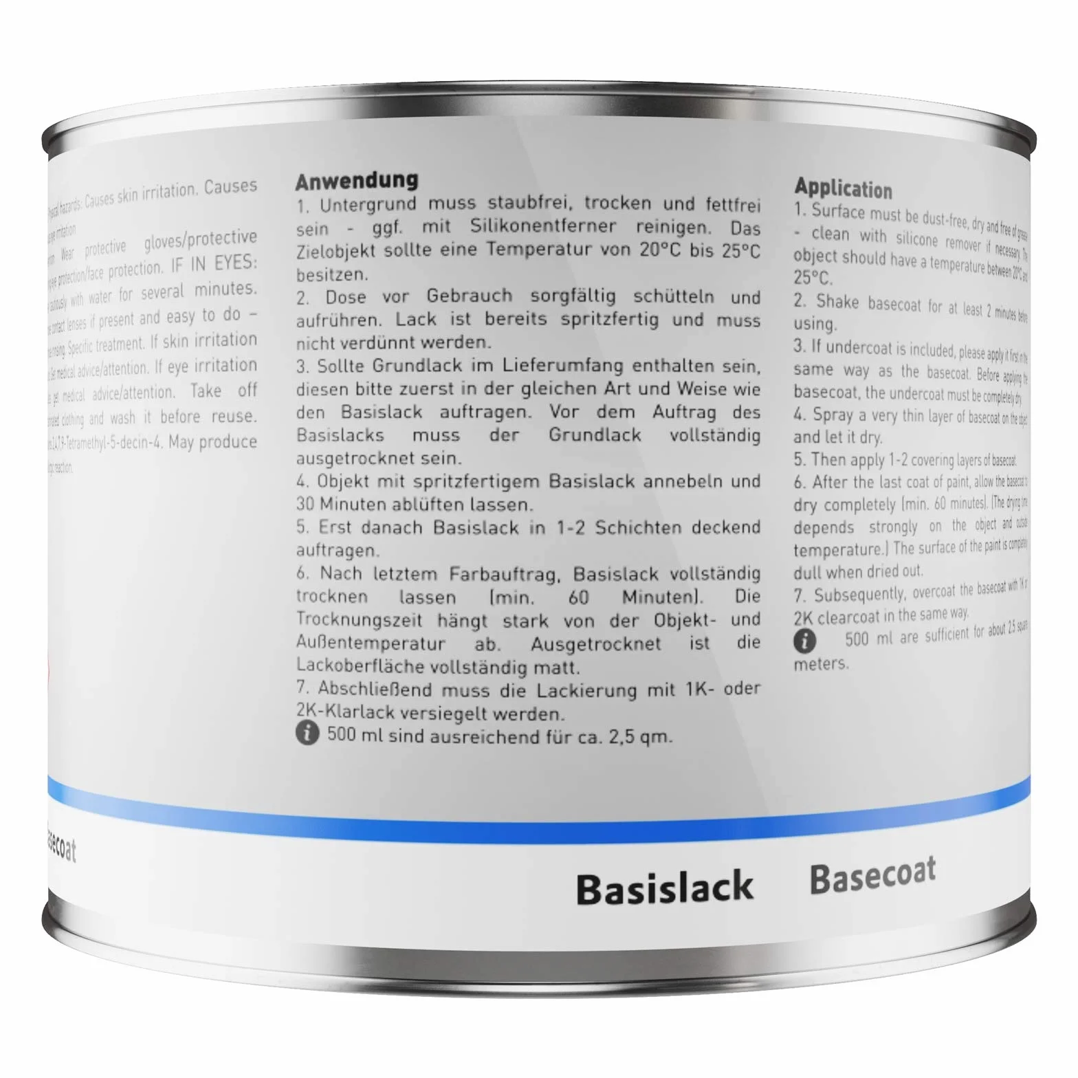 MG PRIME Lakier samochodowy Puszka gotowa do natrysku dla Audi LX7S / X7S / Y0 Arktissilber Metallic/Arctic Silver Metallic Lakier bazowy 0,5 litra 500ml