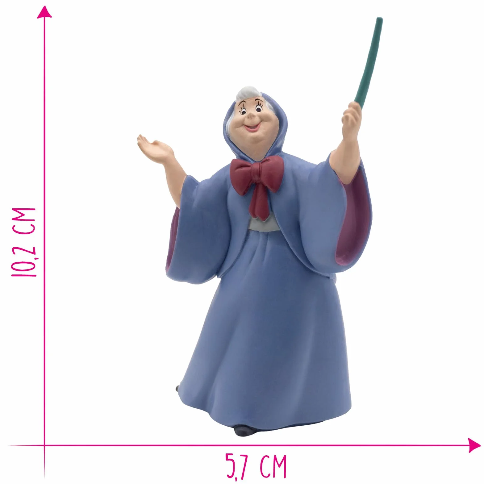 Bullyland 12359 - Figurka do zabawy Dobra wróżka z Walta Disney Kopciuszek, ok. 8,1 cm, wierna w szczegóły, idealna jako mały prezent dla dzieci od 3 lat
