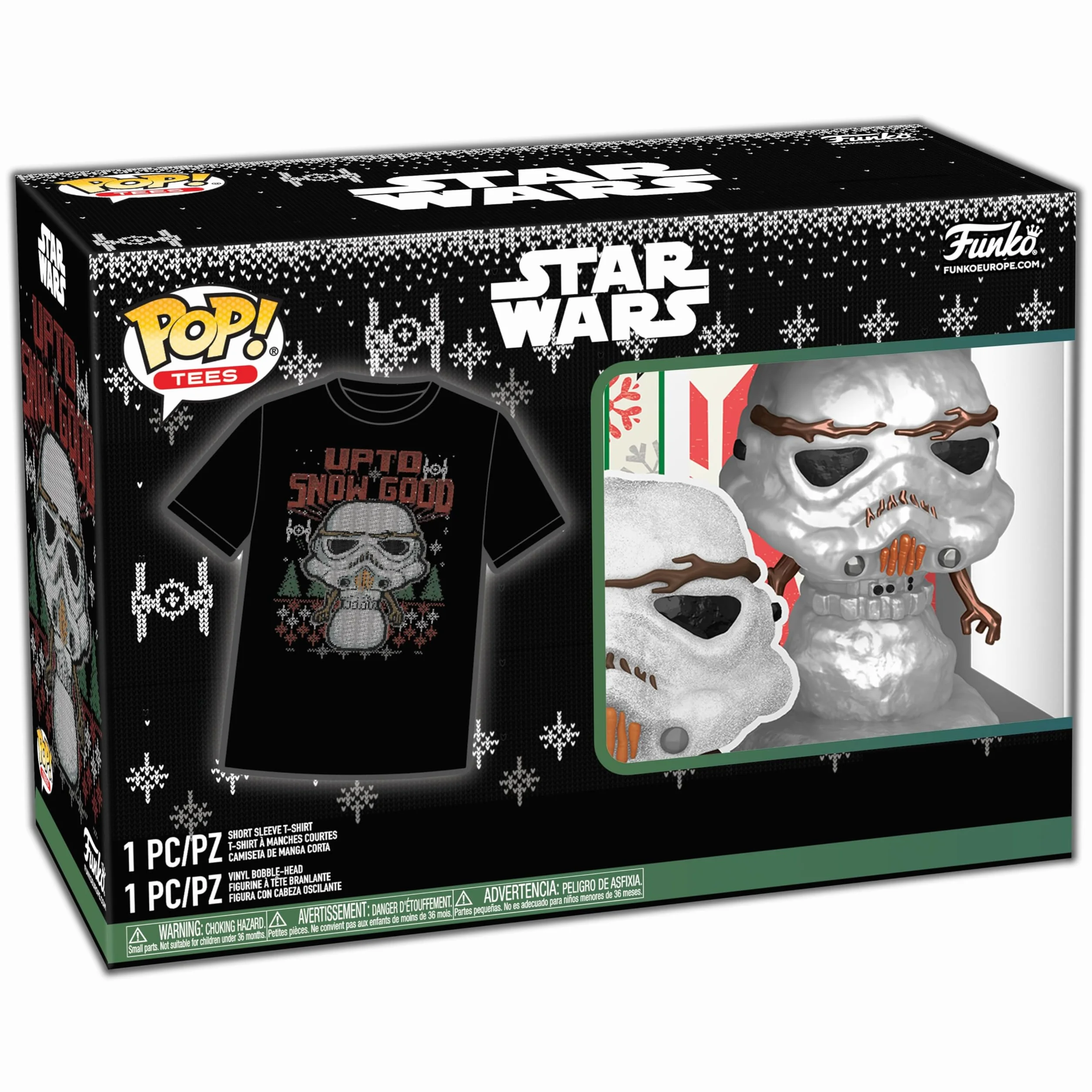 Funko POP! & Tee: Star Wars - Świąteczny szturmowiec - Metaliczny - Średni - T-shirt - Ubrania Z Kolekcjonerską Figurką Winylową - Pomysł na Prezent - Zabawki i Top z Krótkim Rękawem dla Dorosłych