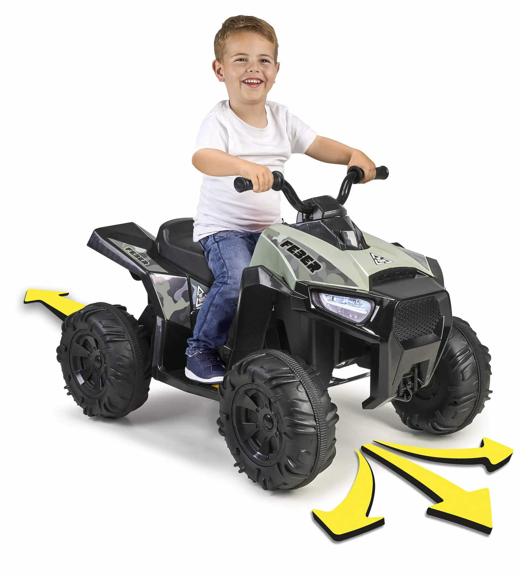 FEBER - Quad Boxer, Elektryczny pojazd zasilany bateryjnie, 12 V, Zielony (Famosa 800012541), Preview
