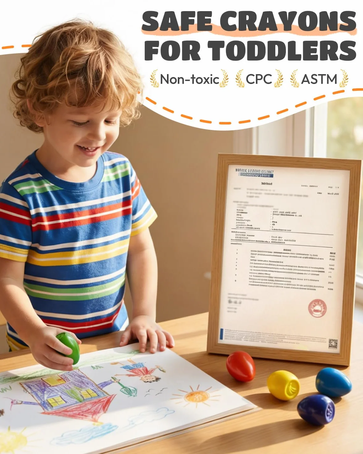 JUPITEARTH Zestaw 6 kredek do jajek dla małych dzieci w wieku od 1 do 3 lat, nietoksyczne i nadające się do prania dla dzieci, zabawki dla dużych mózgów, do przedszkolnych artykułów artystycznych i