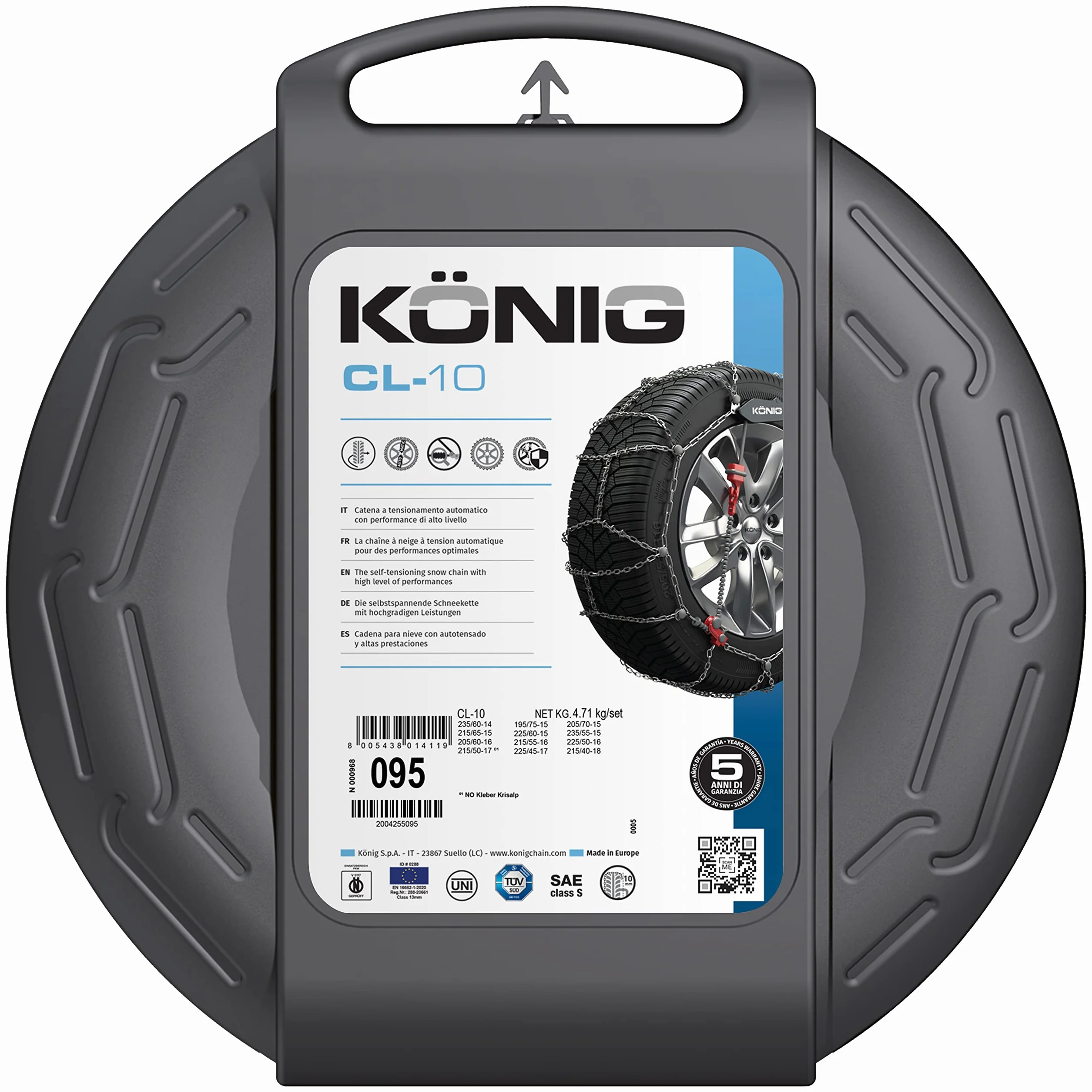 König CL-10 100 łańcuchy śniegowe, 2 sztuki