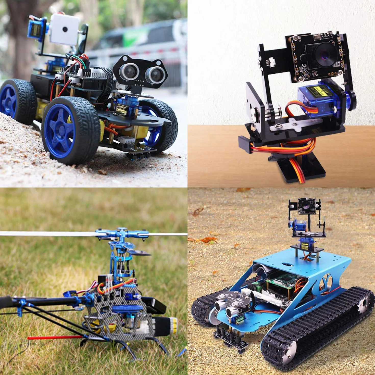 Miuzei 9G Micro: Serwo - silnik do RC Robot Ramię / Ręka / Chodzenie Helikopter Łódź samolot Helikopter Samochód Sterowanie z kablem, Mini Micro Motor Serwo Model do Arduino (5 * Niebieski)