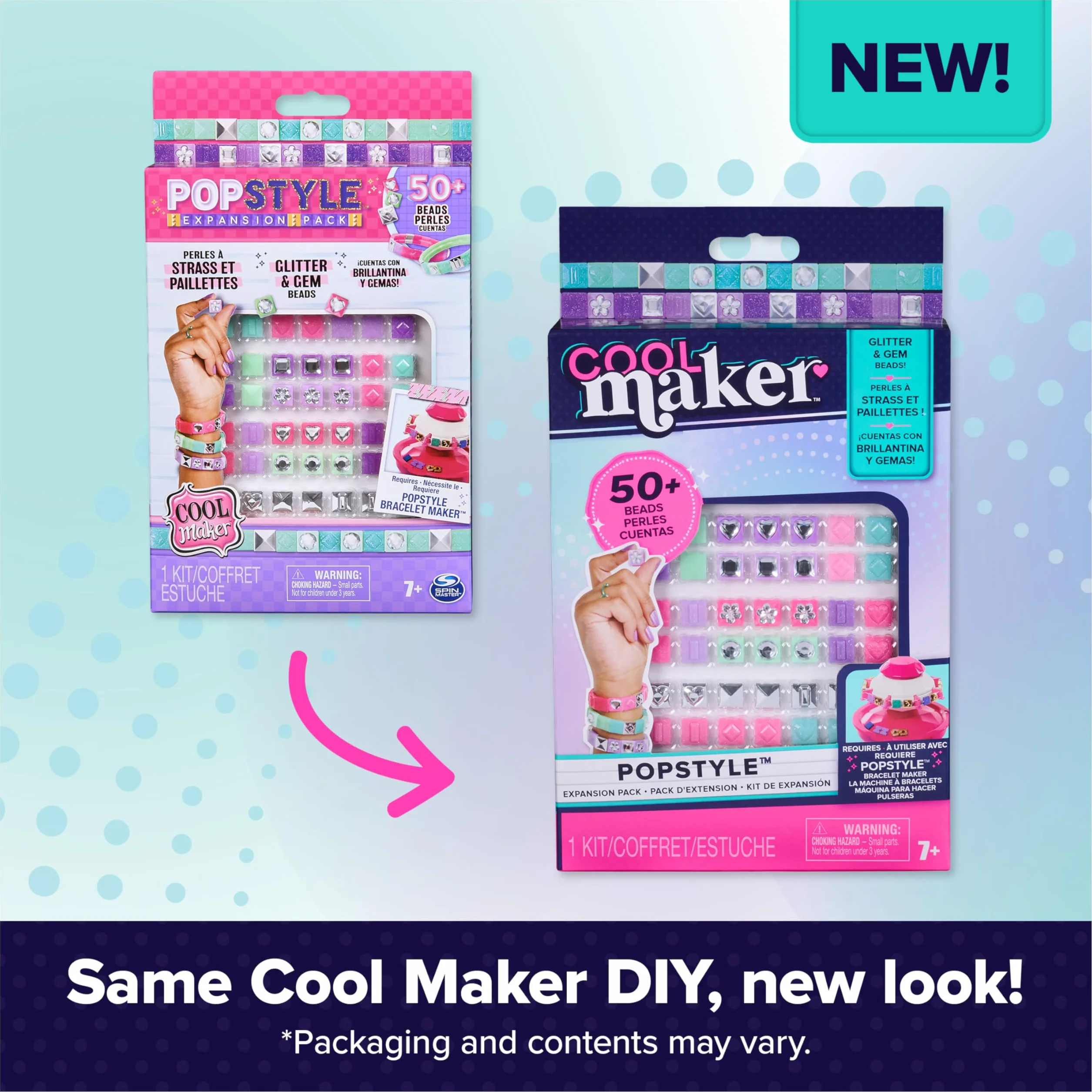 COOL MAKER - POPOKRYCIE STYLOWE PACK STRASS I PALLETTES - Przedłużenie do maszyny - Bransoletka przyjaźni - Prosta obsługa - Prosty trend - Zabawki dla dzieci 7 lat i + - zestawy do majsterkowania